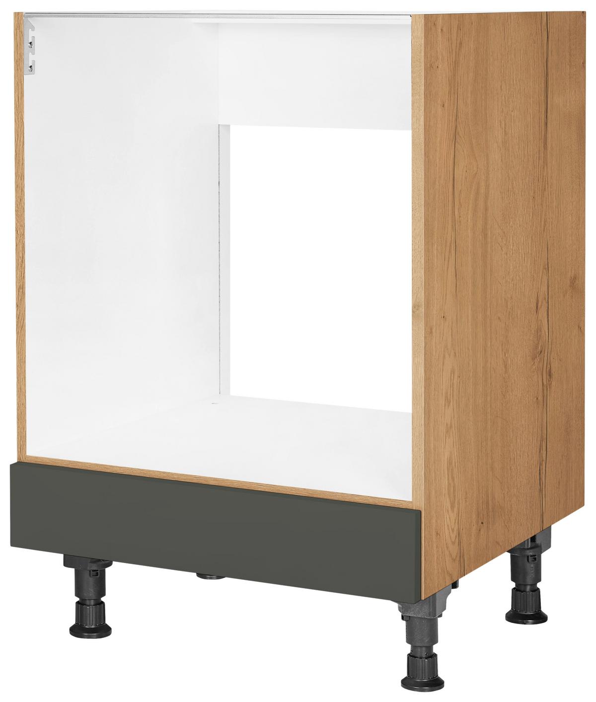 Herdumbauschrank Easytouch Grün - Eichefarben/Grün, MODERN, Holzwerkstoff (60,0/87,0/56,0cm) - Nobilia