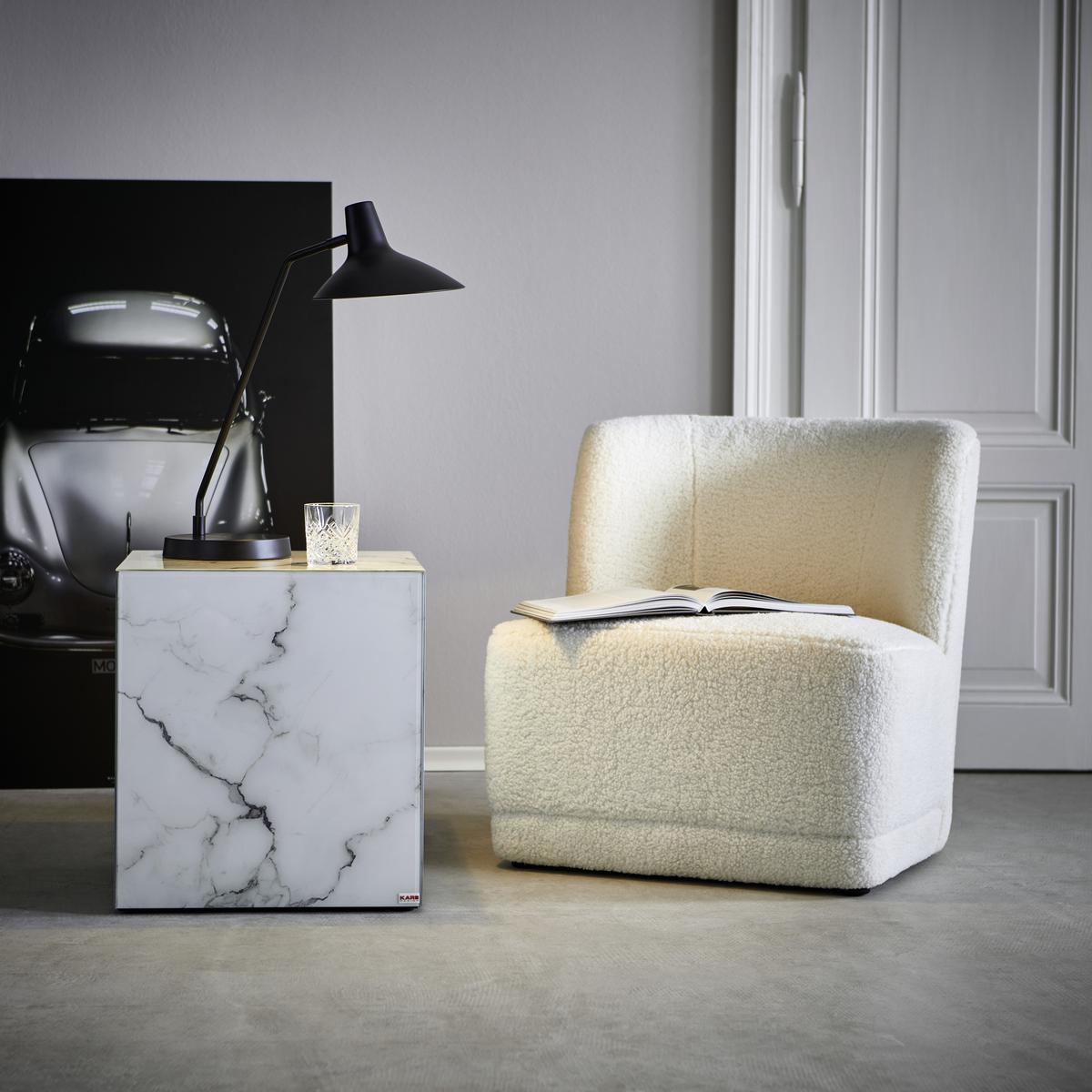 FOTEL VENEZIA - biały, Modern, drewno/tkanina (64/71/73cm) - Livetastic