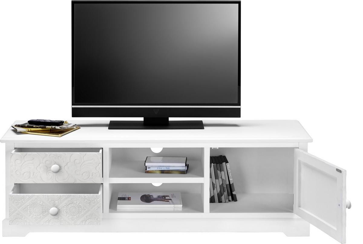 SZAFKA RTV AVERY - kolor brązu/biały, Modern, metal/drewno (140/45/40cm) - Bessagi Home