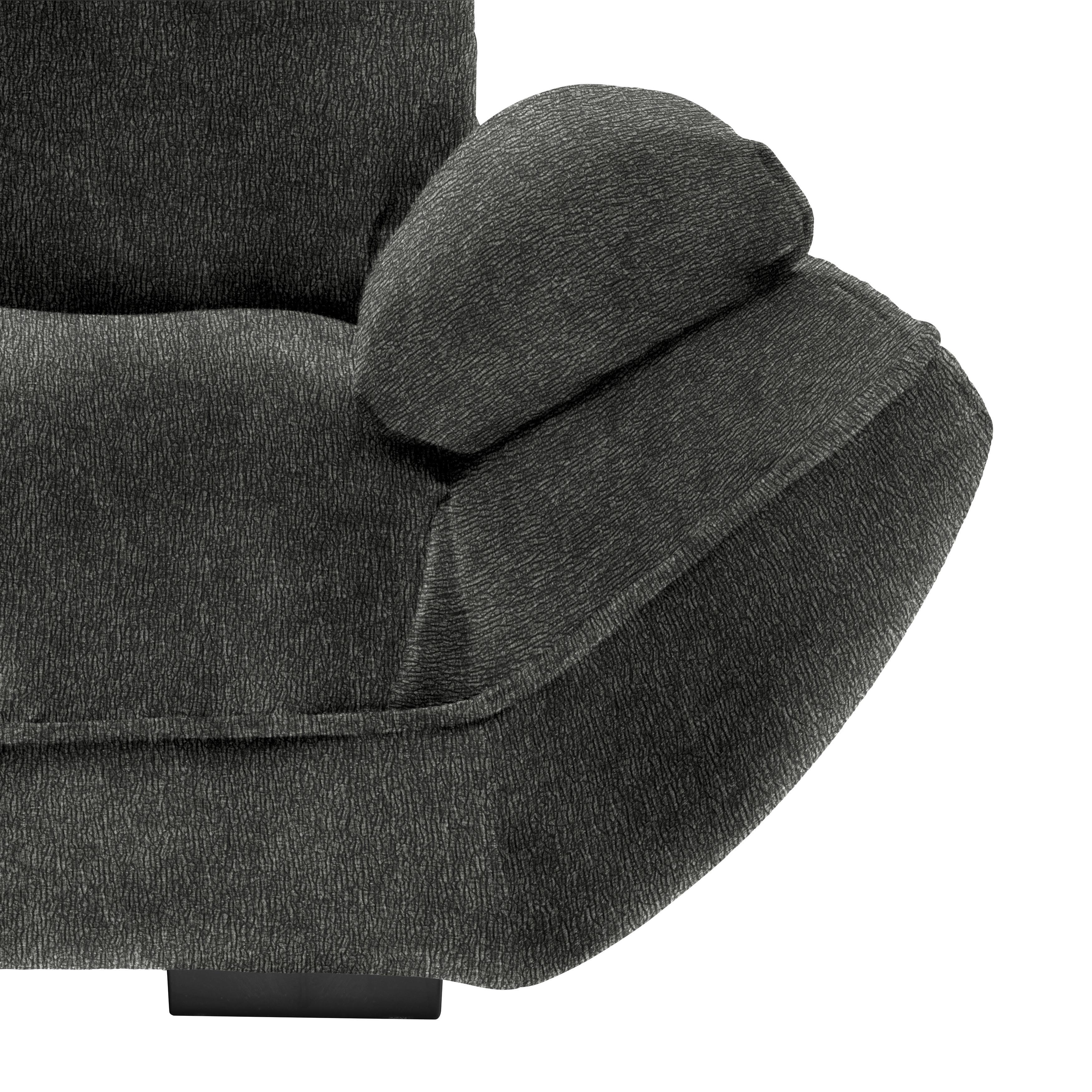 Wohnlandschaft Vivo Anthrazit - Anthrazit/Schwarz, MODERN, Kunststoff/Textil (179/63/317cm) - Premium Living