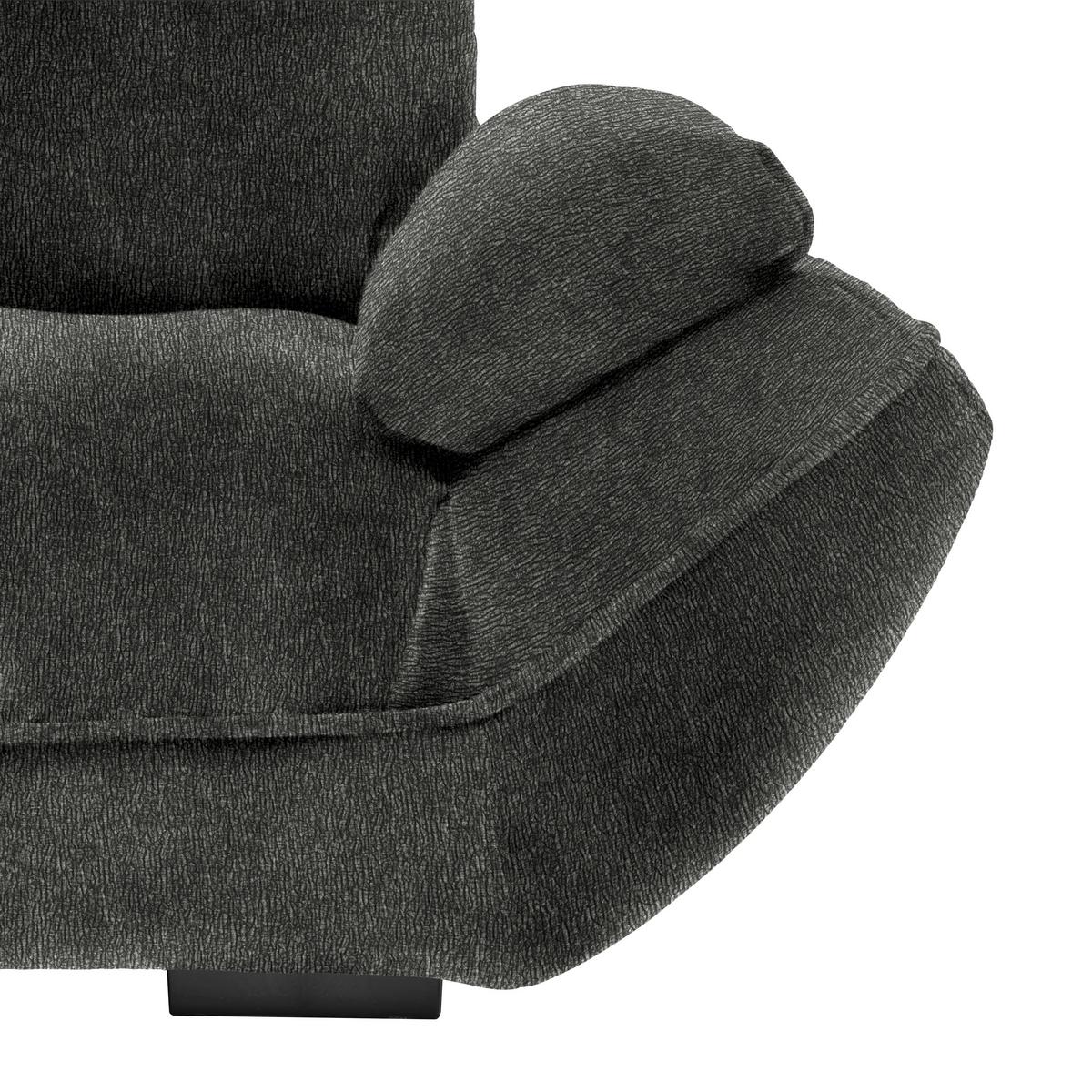 Wohnlandschaft Vivo Anthrazit - Anthrazit/Schwarz, MODERN, Kunststoff/Textil (179/63/317cm) - Premium Living