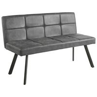 Sitzbank Cooper Grau - Schwarz/Grau, MODERN, Textil/Metall (140/85/60cm) - Mömax