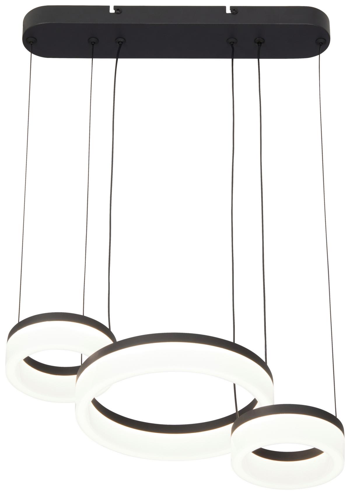 LED-Hängeleuchte Gutzi Schwarz max. 30 Watt - Schwarz, MODERN, Kunststoff/Metall (40/23/50cm)