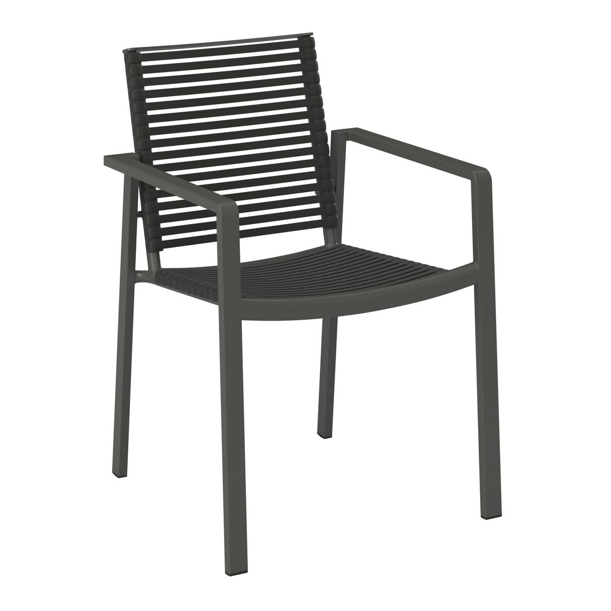 Gartenstuhl Cancun Anthrazit - Anthrazit, MODERN, Kunststoff/Metall (62/56,5/84cm) - Mömax