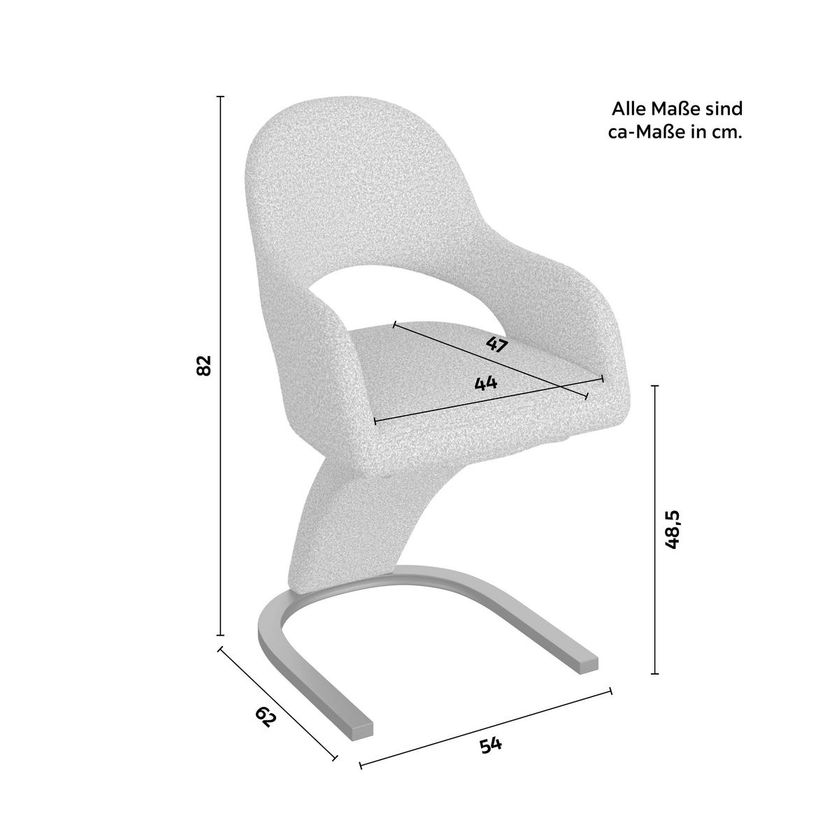 Armlehnstuhl Aria Braun Bouclé Gepolstert - Schwarz/Braun, MODERN, Holz/Textil (54/82/62cm) - Bessagi Home