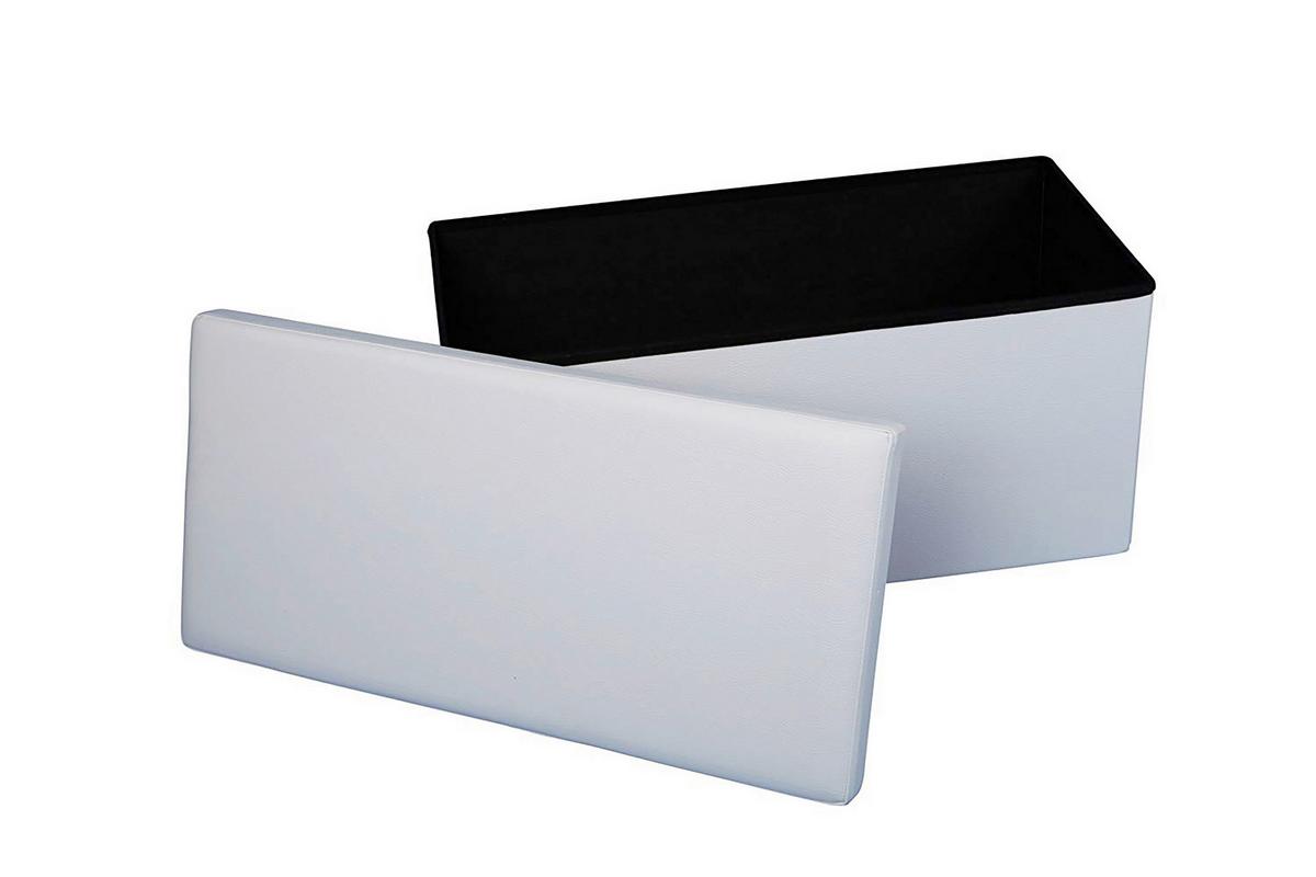 Sitzbox in Weiß, Kunststoff faltbar mit Stauraum - Weiß, Basics, Kunststoff (76/38/38cm) - Echtwerk