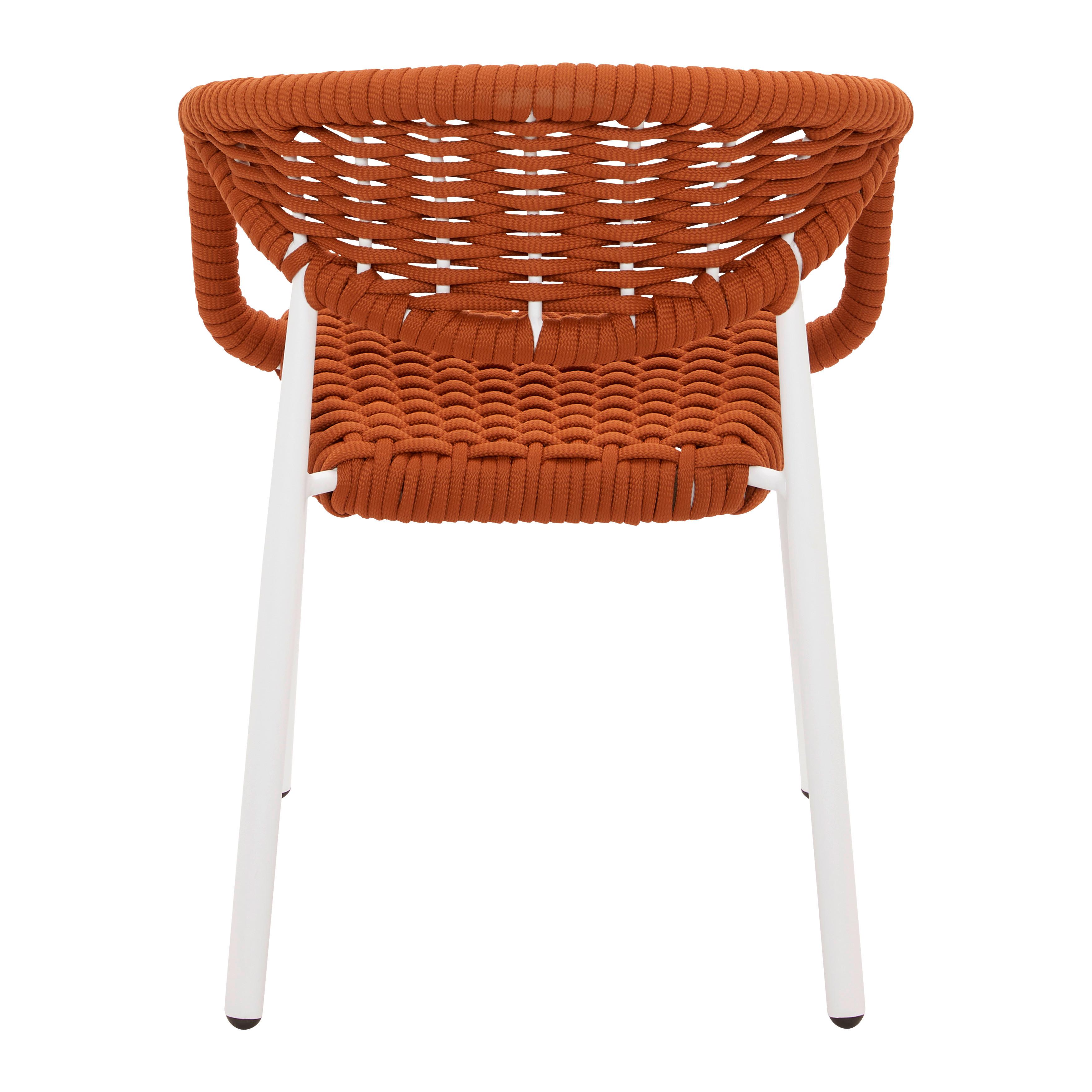 UTESTOL ANTONIA - orange/vit, Modern, metall/textil (58/76/59cm) - Bessagi Garden
