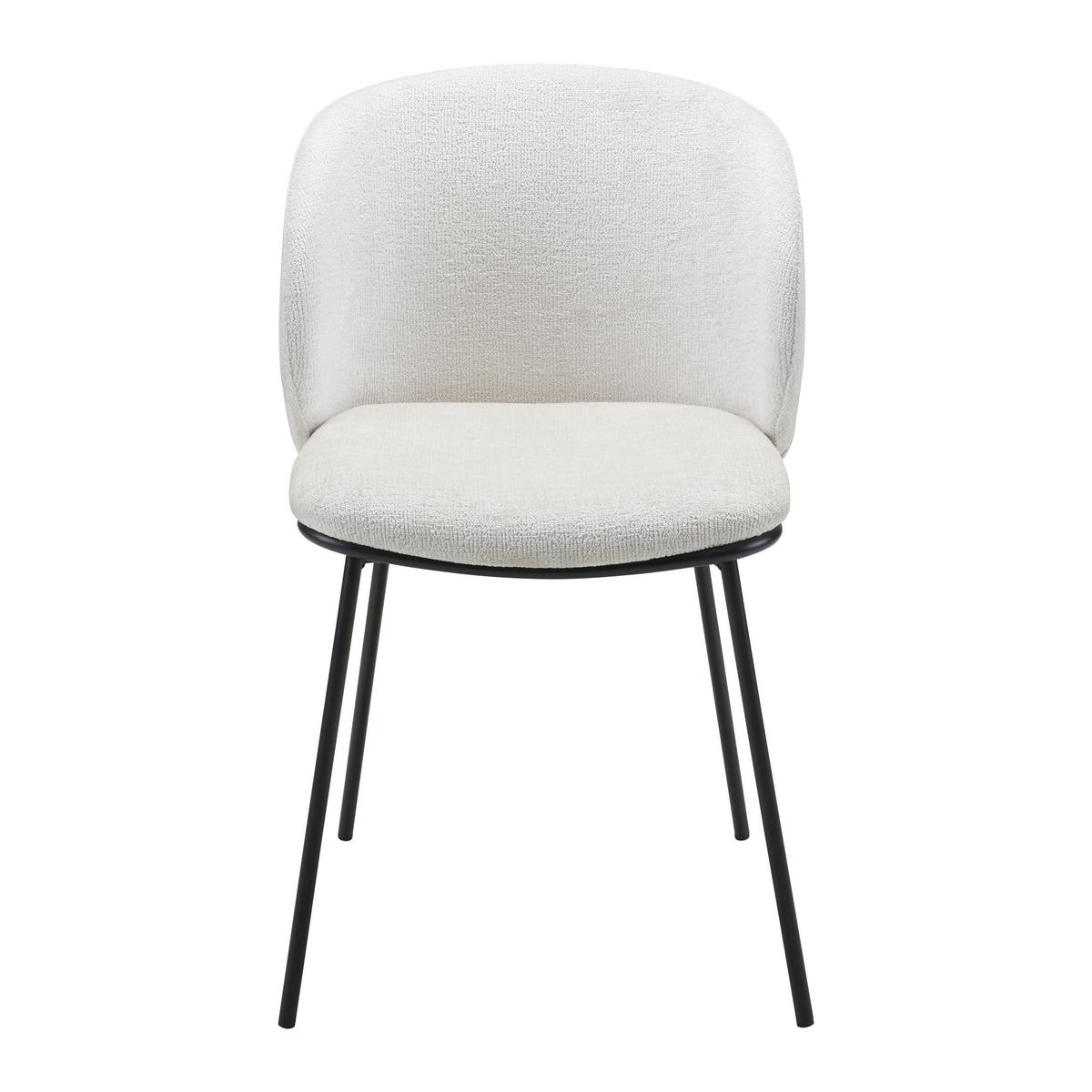 Stuhl Malea Beige Chenille Gepolstert - Beige/Schwarz, MODERN, Holz/Textil (49/76/55cm) - Bessagi Home