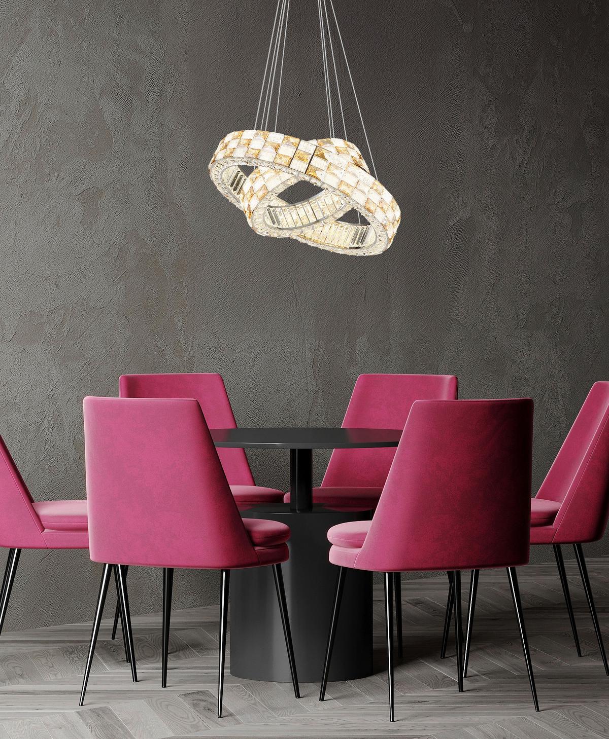 Led Viseća Svjetiljka Lidia - prozirno/boje kroma, Design, staklo/metal (61/120cm) - Globo