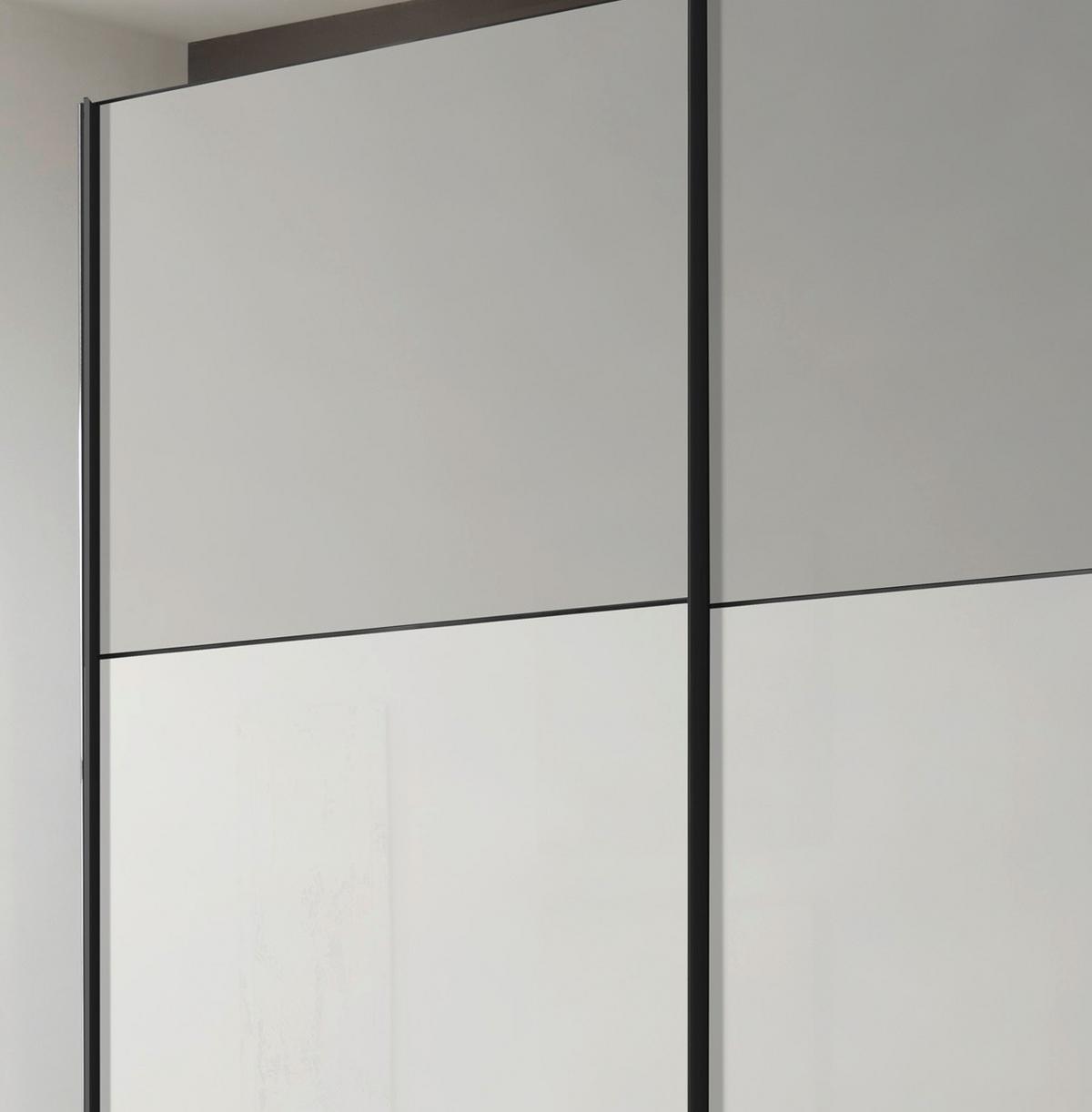 Ormar Sa Staklenim Kliznim Vratima Includo - bijela/tamno siva, Moderno, staklo/drvni materijal (167/222/68cm) - Premium Living