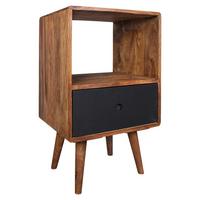 Nachtkästchen Repa Sheesham ca. 40x70x35 cm Braun/Schwarz - Sheeshamfarben/Schwarz, Natur, Holz (40/70/35cm) - MID.YOU