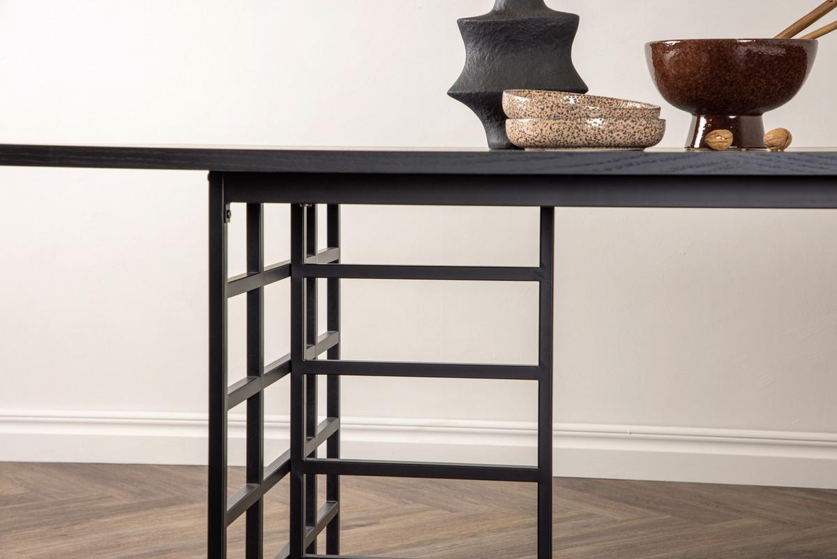 ESSTISCH YSTAD - Schwarz, Design, Holz/Metall (220/100/75cm) - Livetastic