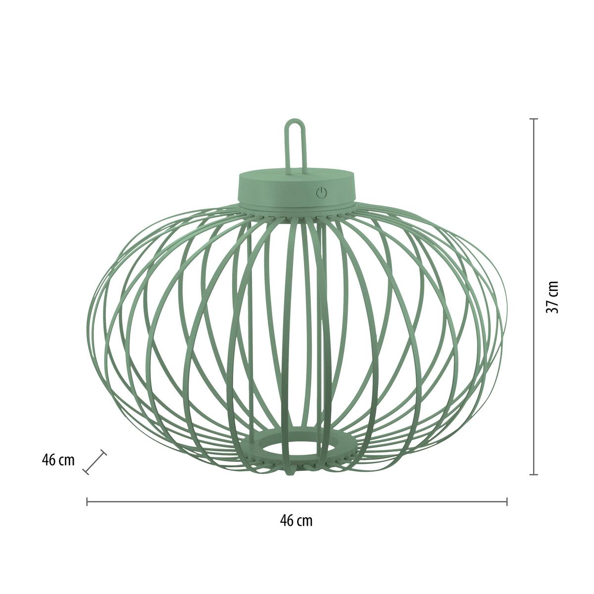 Akku-Tischleuchte Akuba Grün max. 1,5 Watt - Grün, Basics, Holz/Kunststoff (46/46/37cm)