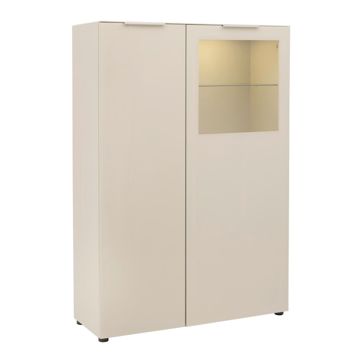 Vitrine Siena Kaschmir - Chromfarben/Kaschmir, MODERN, Glas/Holzwerkstoff (105/151/40cm) - Premium Living