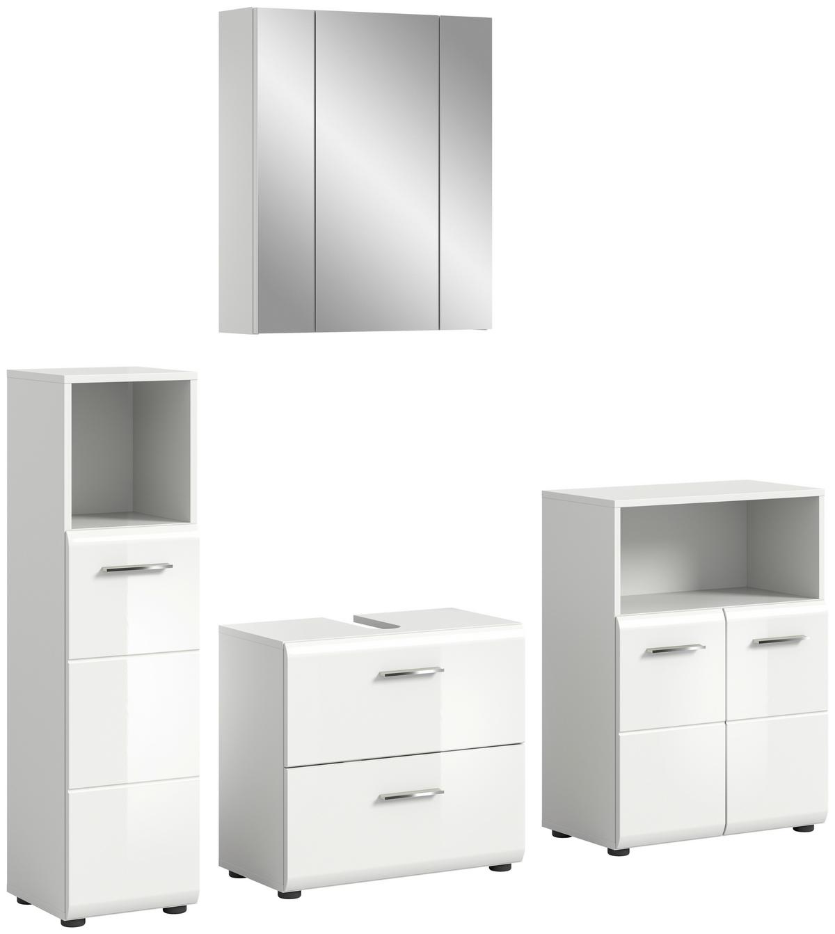Kopalnica Ice, Bela - srebrne barve/črna, Moderno, umetna masa/steklo (150cm) - MID.YOU