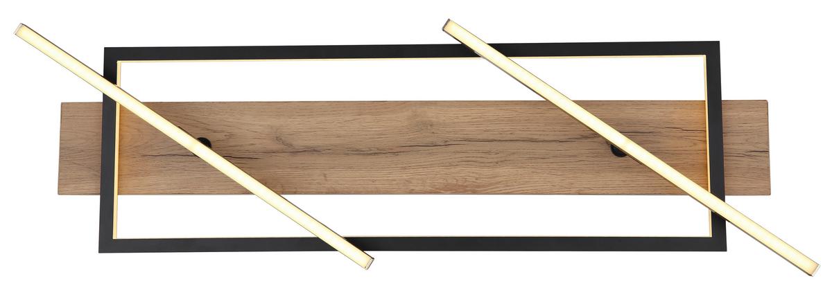 Stropna Led-svetilka Beatrix, S Sijalko - črna/temno rjava, Design, kovina/umetna masa (81,5/40,5/9cm) - Globo