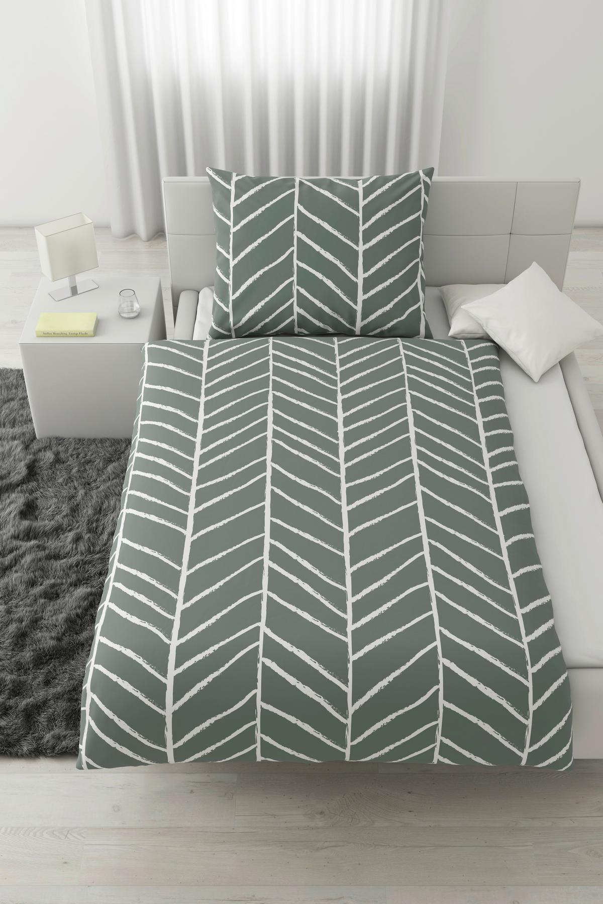 BETTWÄSCHESET MARBLE - Jadegrün, Konventionell, Textil (160/210cm) - Modern Living