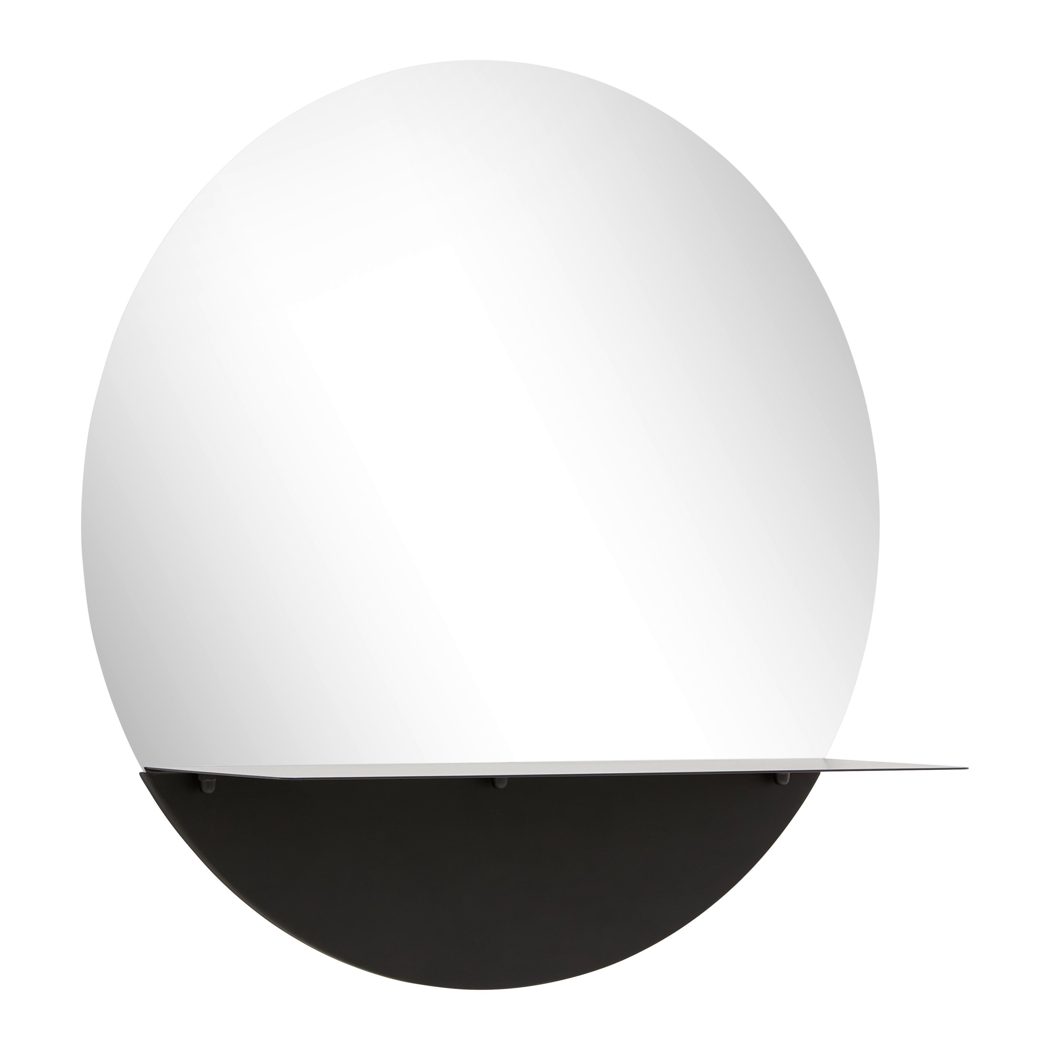Wandspiegel Maren Schwarz  Ø ca. 50cm - Schwarz, MODERN, Glas/Metall (50cm) - Mömax