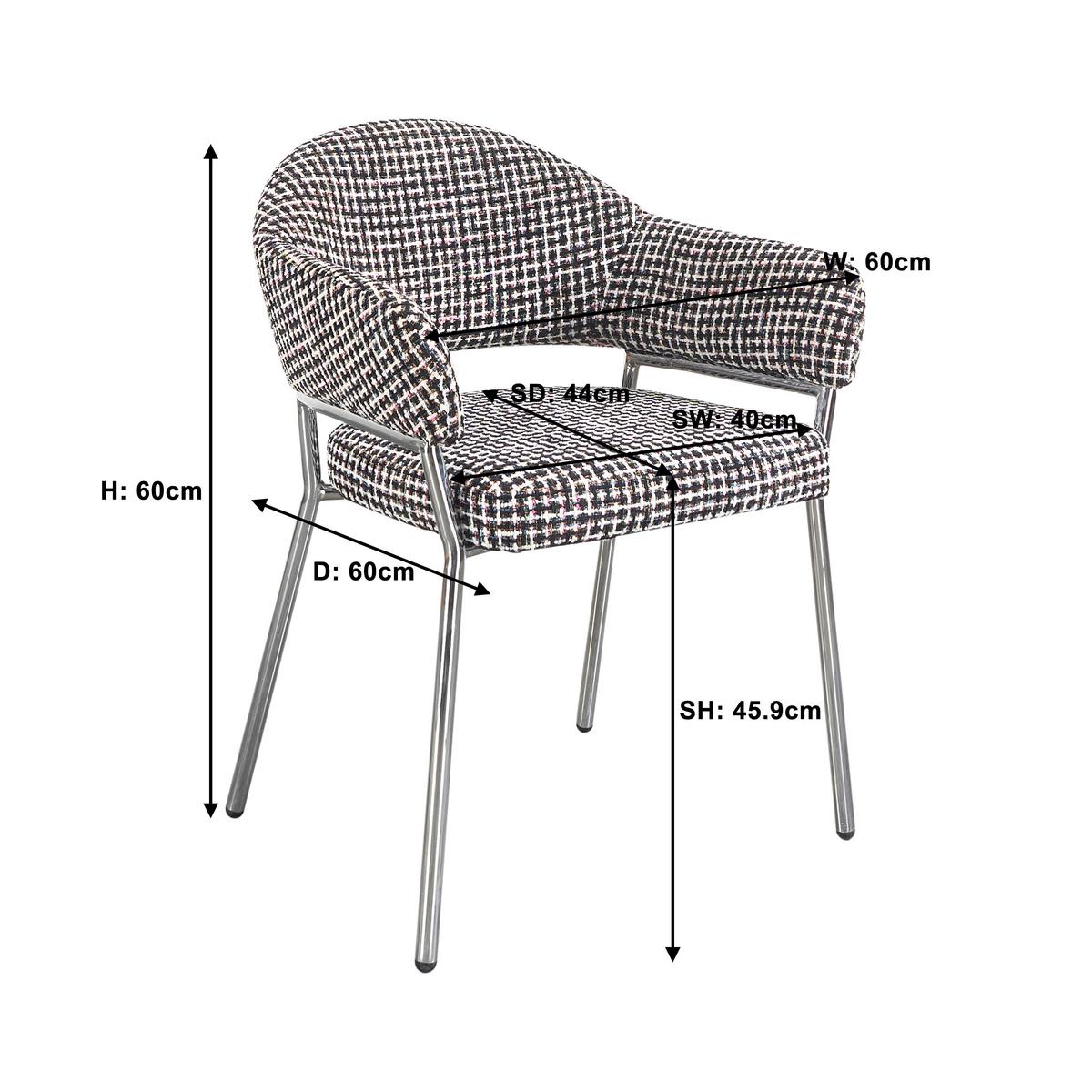 Sessel Coco -Trend- - Chromfarben/Multicolor, Modern, Textil/Metall (60/60/60cm) - Premium Living