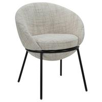 KRZESŁO Z PODŁOKIETNIKAMI BOWIE - beżowy/czarny, Design, metal/tkanina (61/76,5/59cm) - Novel