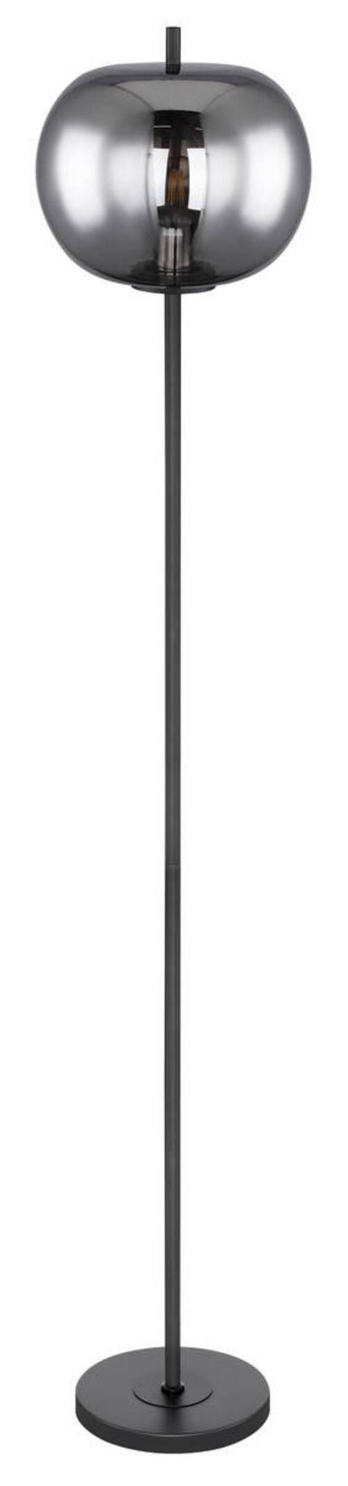Stehleuchte Blacky in Grau max. 60 Watt - Schwarz/Grau, MODERN, Glas/Metall (30/160cm)