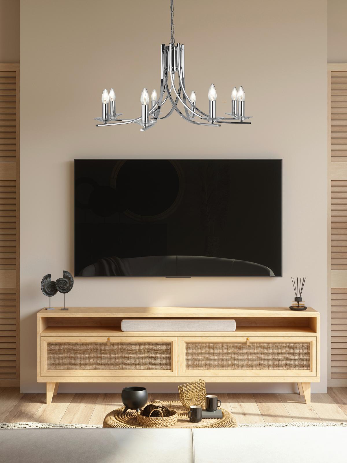 Csillár 4168-8cc Ascona - krómszínű, Konventionell, üveg/fém (75/145cm)