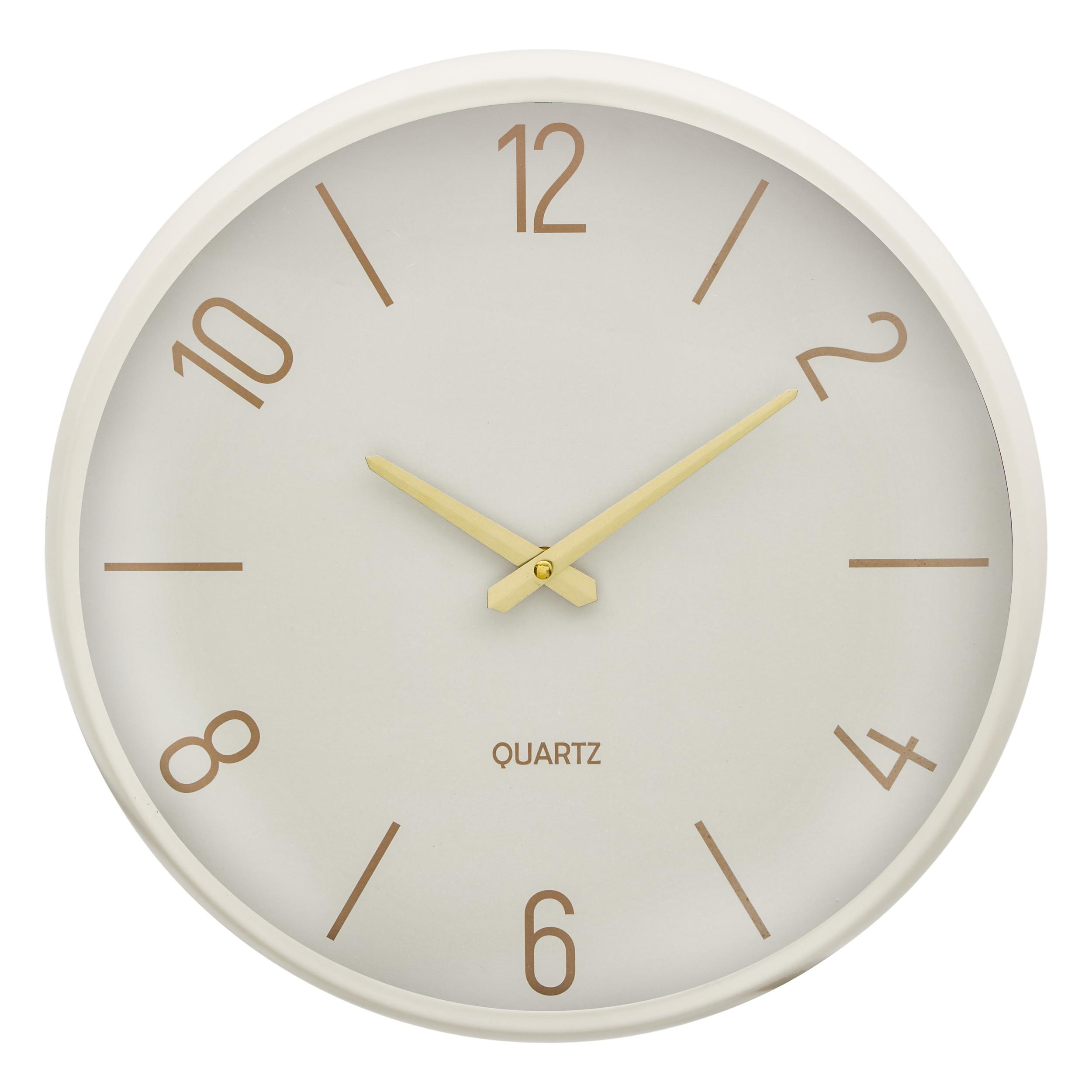 Zidni Sat 38cm Yann - bela, Osnovno, metal (38cm)
