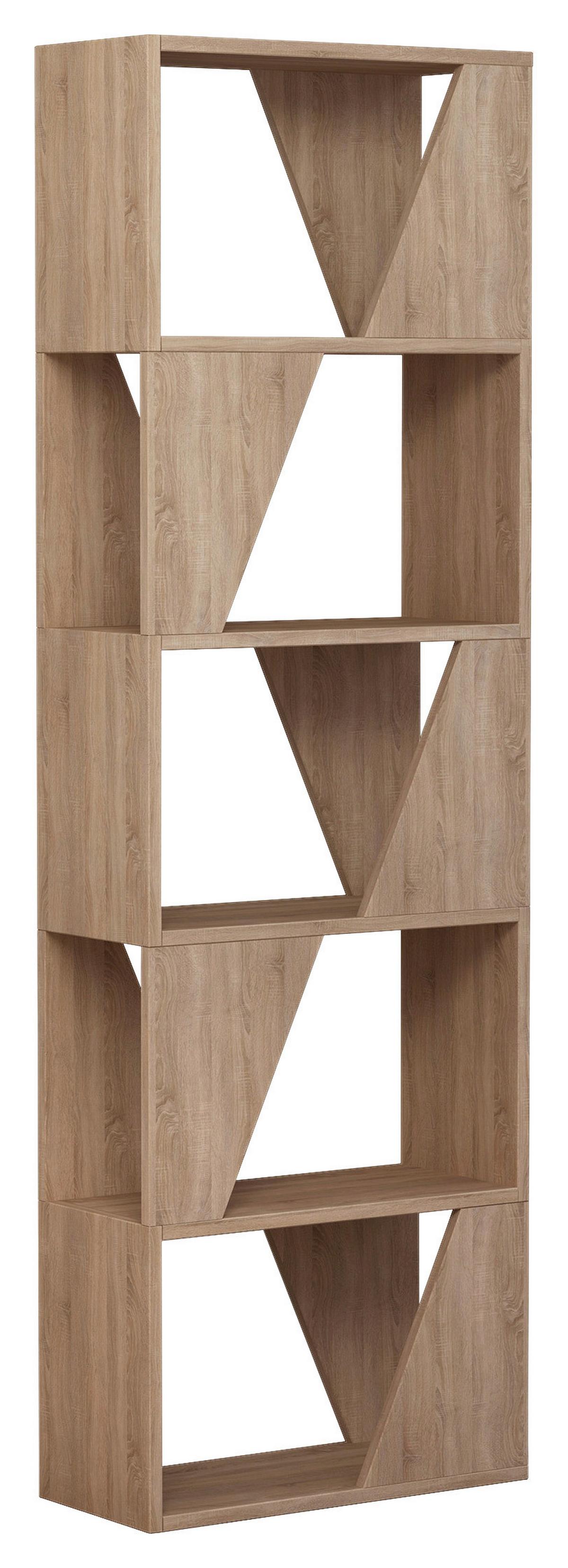 REGAL FRAME BÜCHERREGAL - Eichefarben, Design, Holzwerkstoff (54/168/24cm) - Livetastic