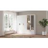 GARDEROB MED GÅNGJÄRNSDÖRRAR MILOS 5T1S2S - vit/svart, Modern, trämaterial/glas (225/210/54cm) - Mömax