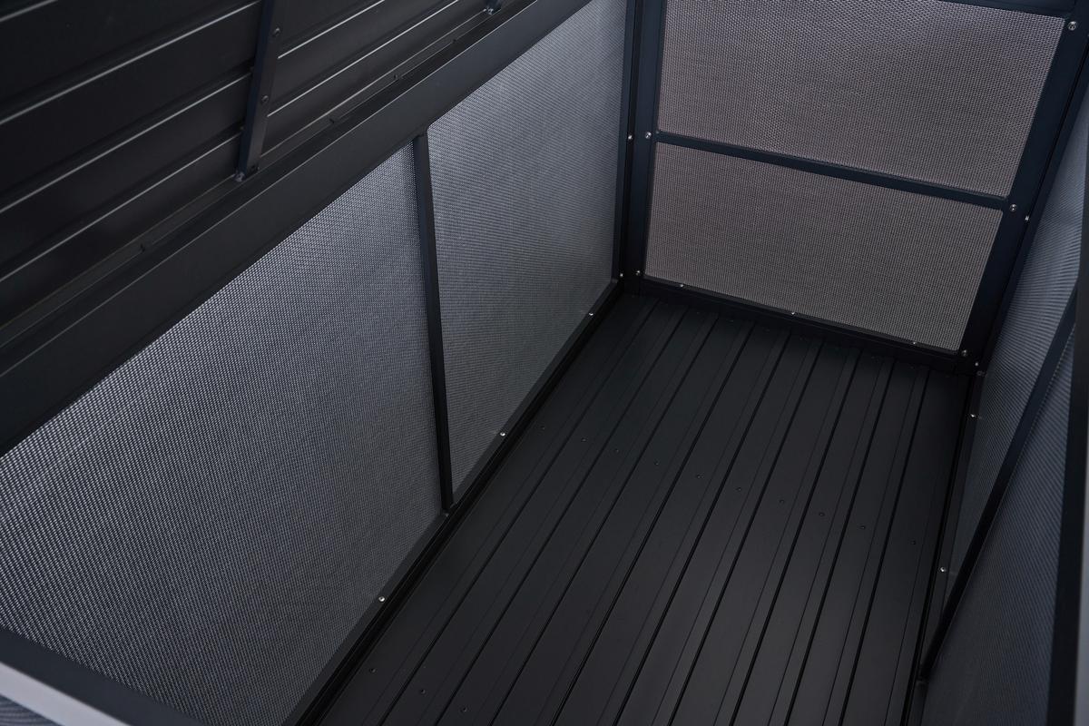 Kissenbox Sabano Grau - Grau, Basics, Kunststoff/Metall (79,3/83/159cm) - Siena Garden