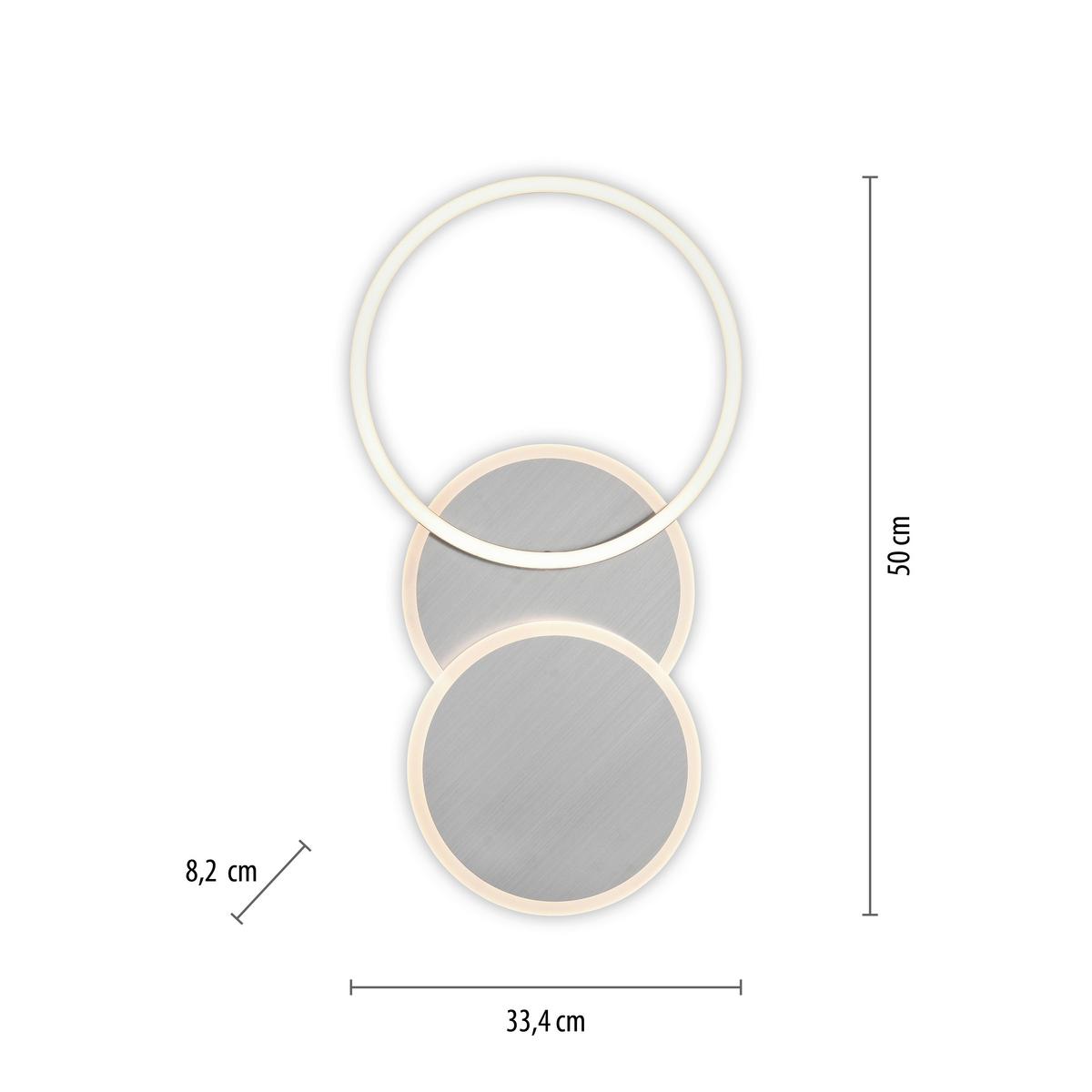 LED-Deckenleuchte Sevent in Silberfarben max. 25,5 Watt - Kunststoff/Metall (50/33,4/8,2cm)