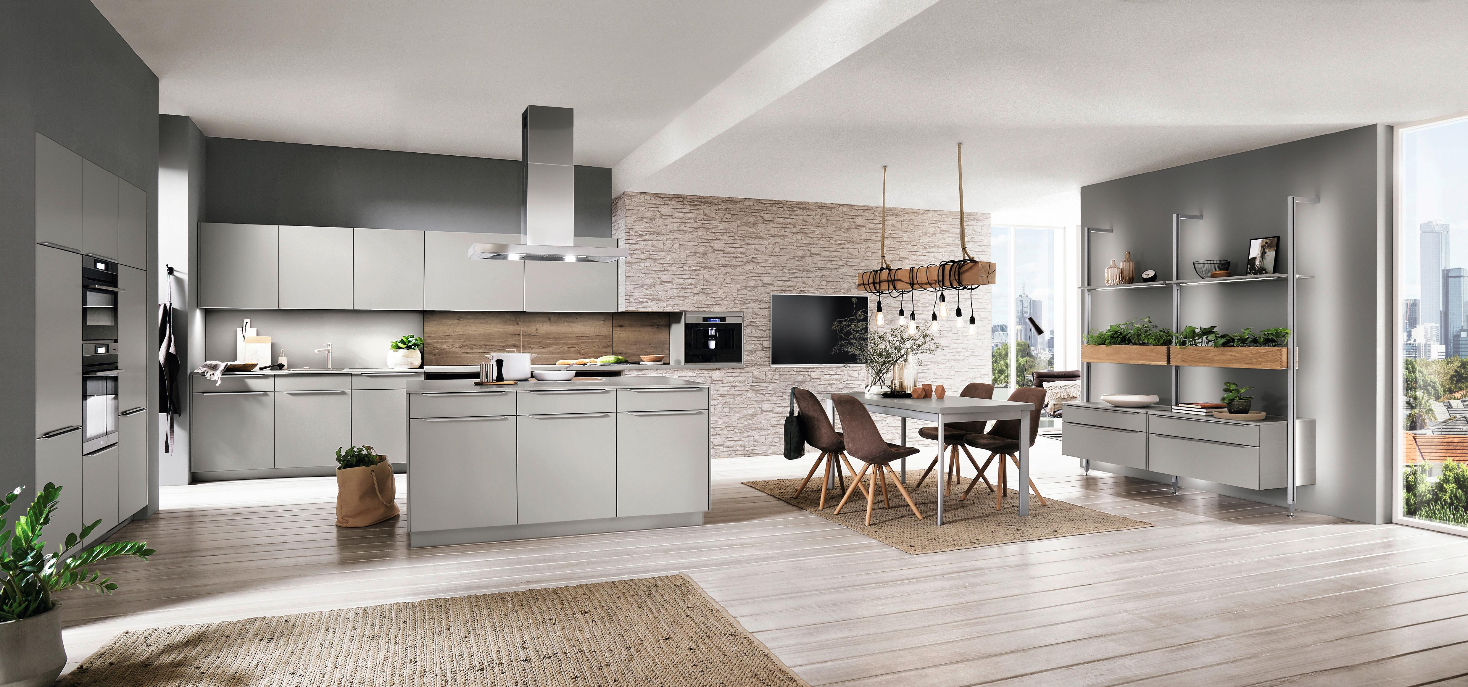 Einbauküche Touch in Grau - Grau, MODERN, Holzwerkstoff - Nobilia