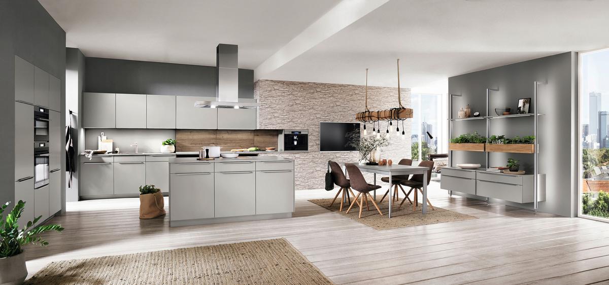 Einbauküche Touch in Grau - Grau, MODERN, Holzwerkstoff - Nobilia