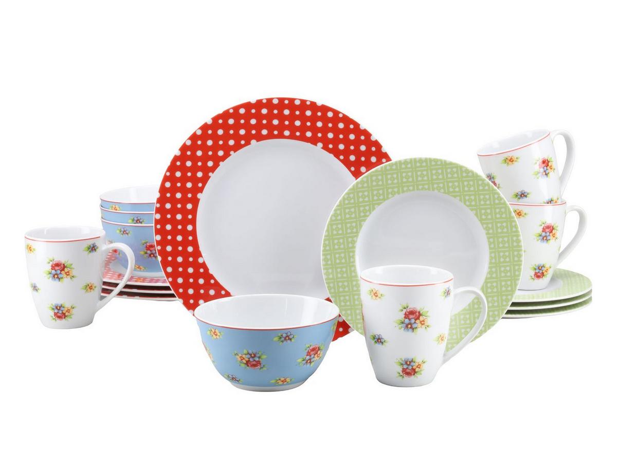 Kombiservice Multicolor, 16-teilig - Blau/Gelb, Keramik (32/31,5/33cm) - Creatable