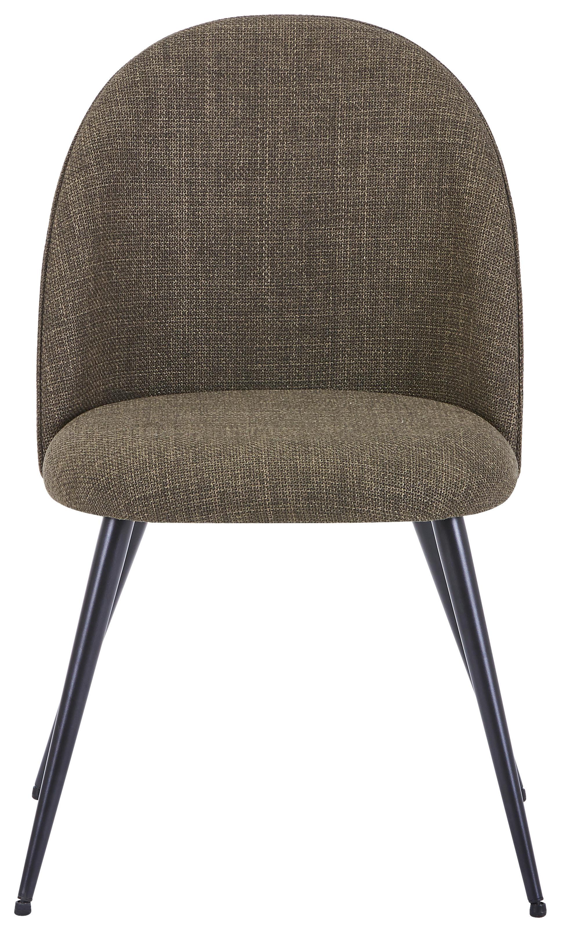 Stuhl Lotte Dunkelgrün - Dunkelgrün/Schwarz, Lifestyle, Textil/Metall (49.5/83.5/53.5cm) - Mömax