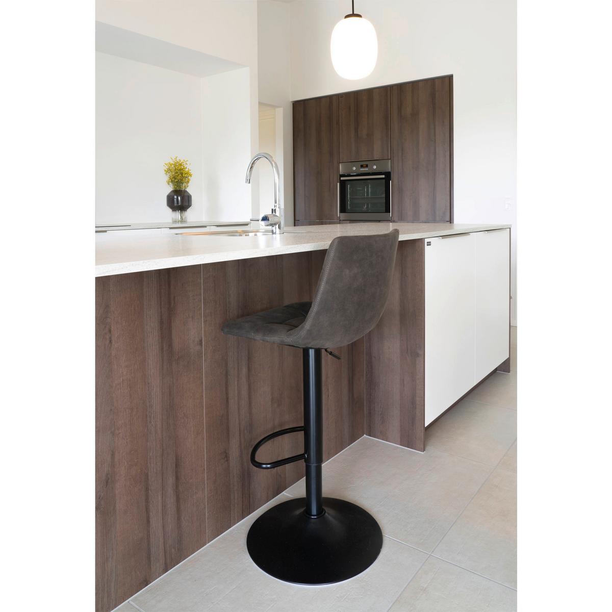Barhocker-Set Middelfart 2er-Set Dunkelgrau/Schwarz - Dunkelgrau/Schwarz, MODERN, Textil/Metall (43/88-108/45cm) - MID.YOU