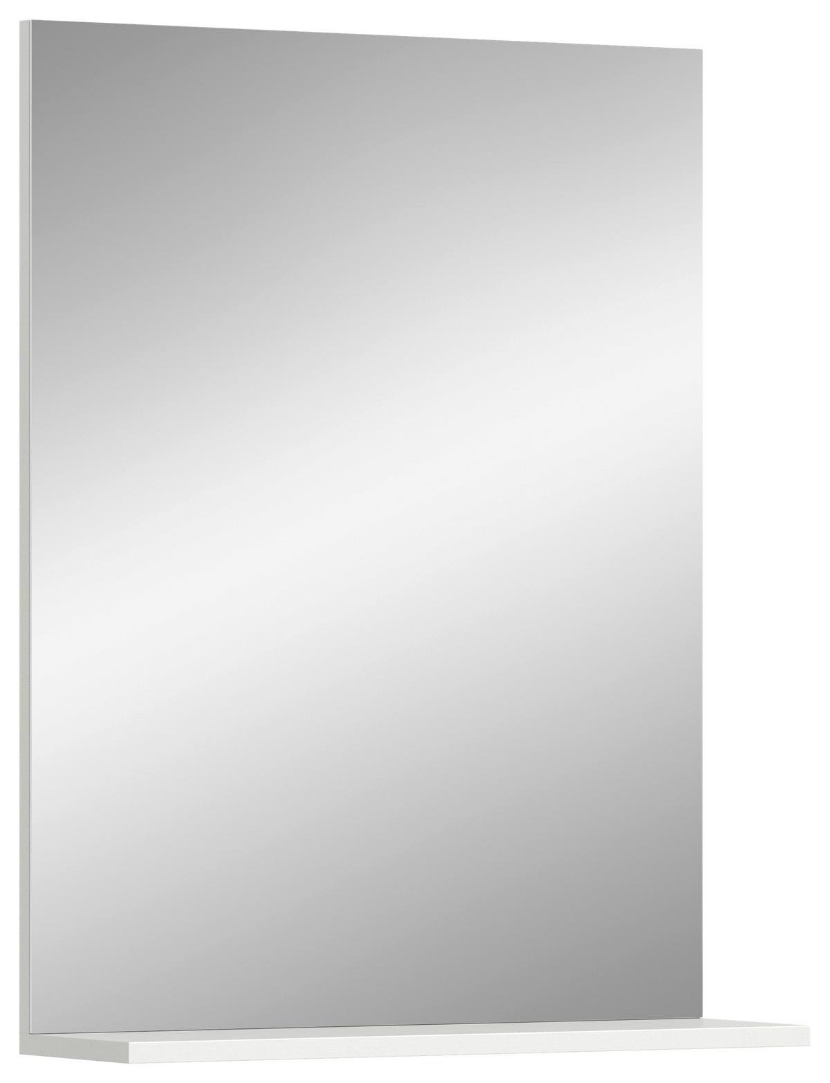 Ogledalo Scout, Bela - bela/visoki sijaj, Moderno, steklo/leseni material (60/79/18cm) - MID.YOU