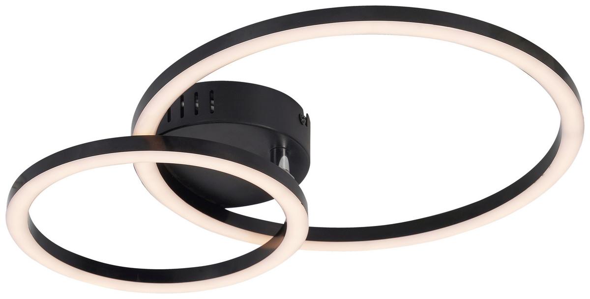 LED-Deckenleuchte Rundi Schwarz matt max. 16 Watt - Schwarz, MODERN, Kunststoff (42/30/7,5cm) - Mömax