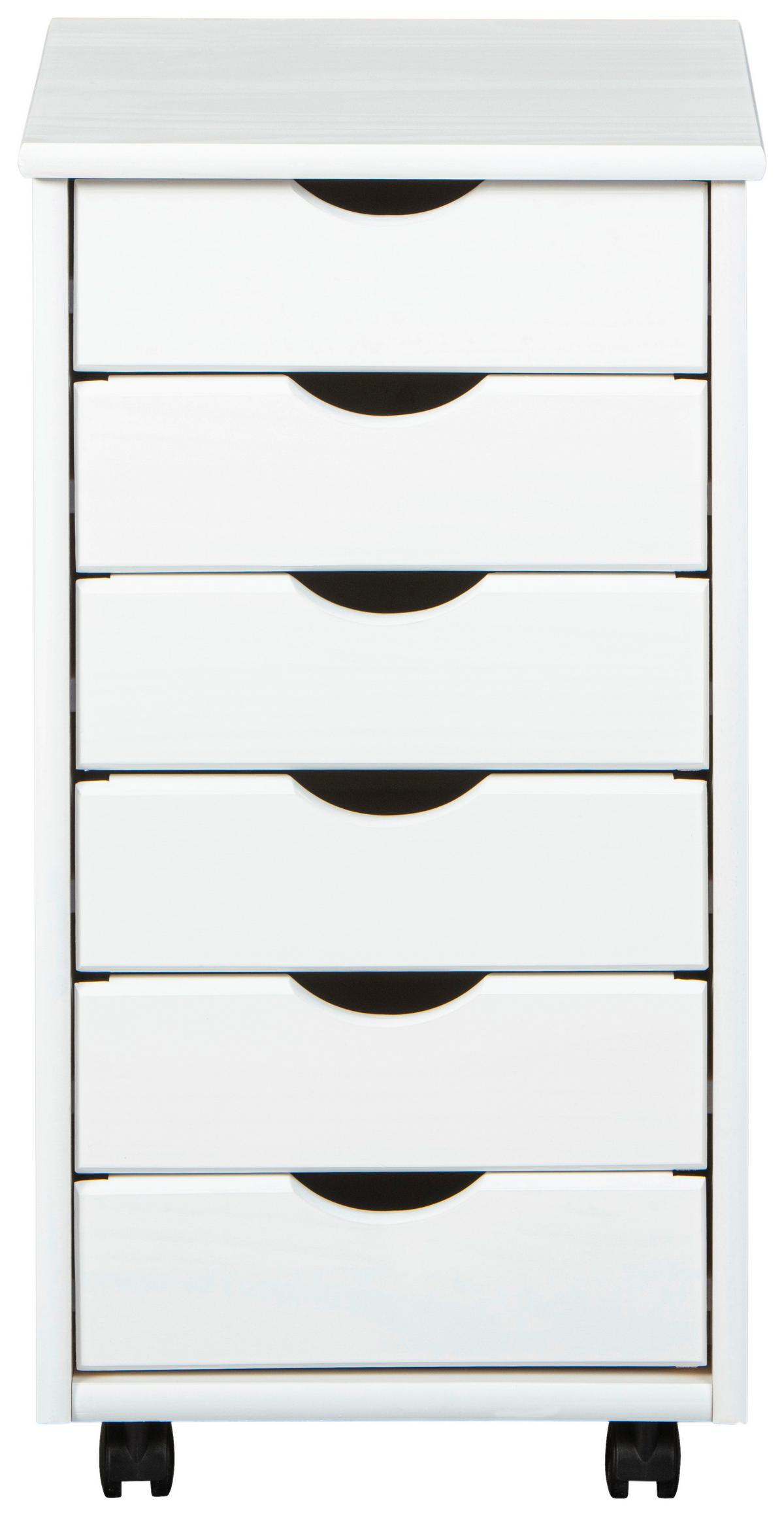 Rollcontainer Simon ca. 35x65x40 cm Weiß - Weiß, Basics, Holz/Kunststoff (35/65/40cm) - MID.YOU