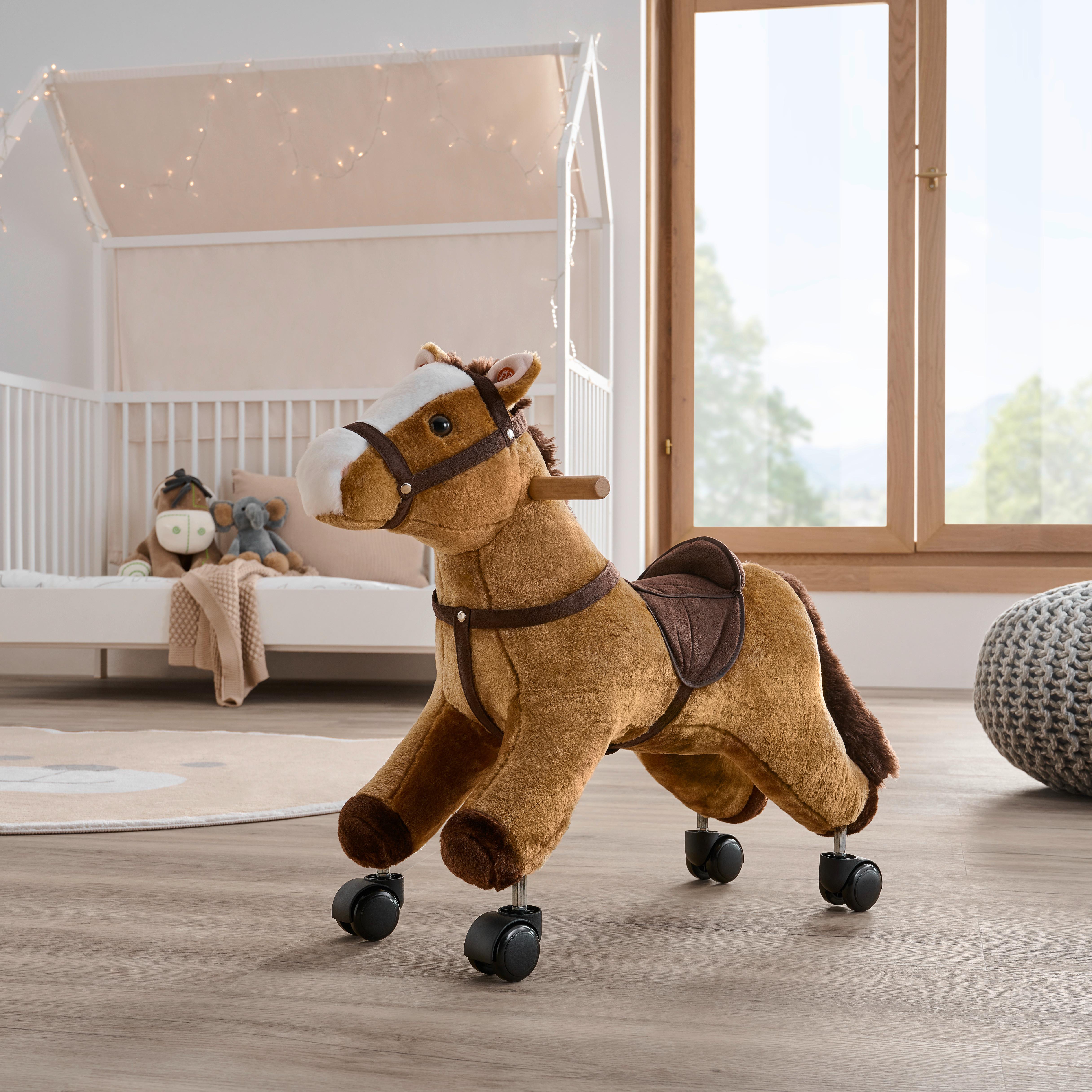 KONIK NA BIEGUNACH SPEEDY - brązowy, Basics, tworzywo sztuczne/metal (57/24/52cm) - My Baby Lou