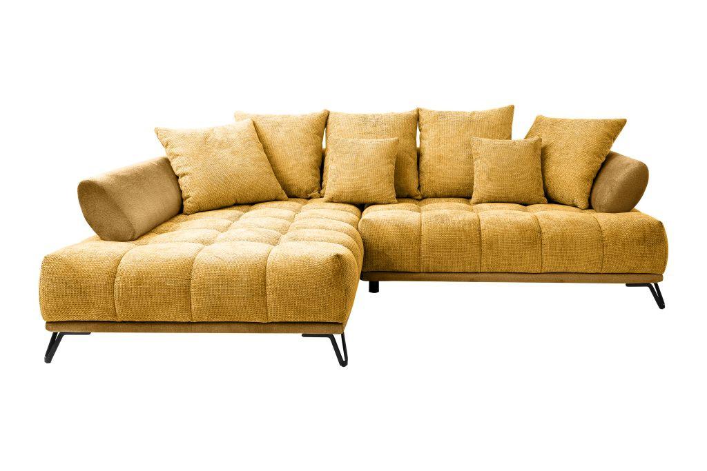 Kutna Garnitura Largo N - curry žuta/crna, Moderno, tekstil/metal (184/262cm) - Modern Living