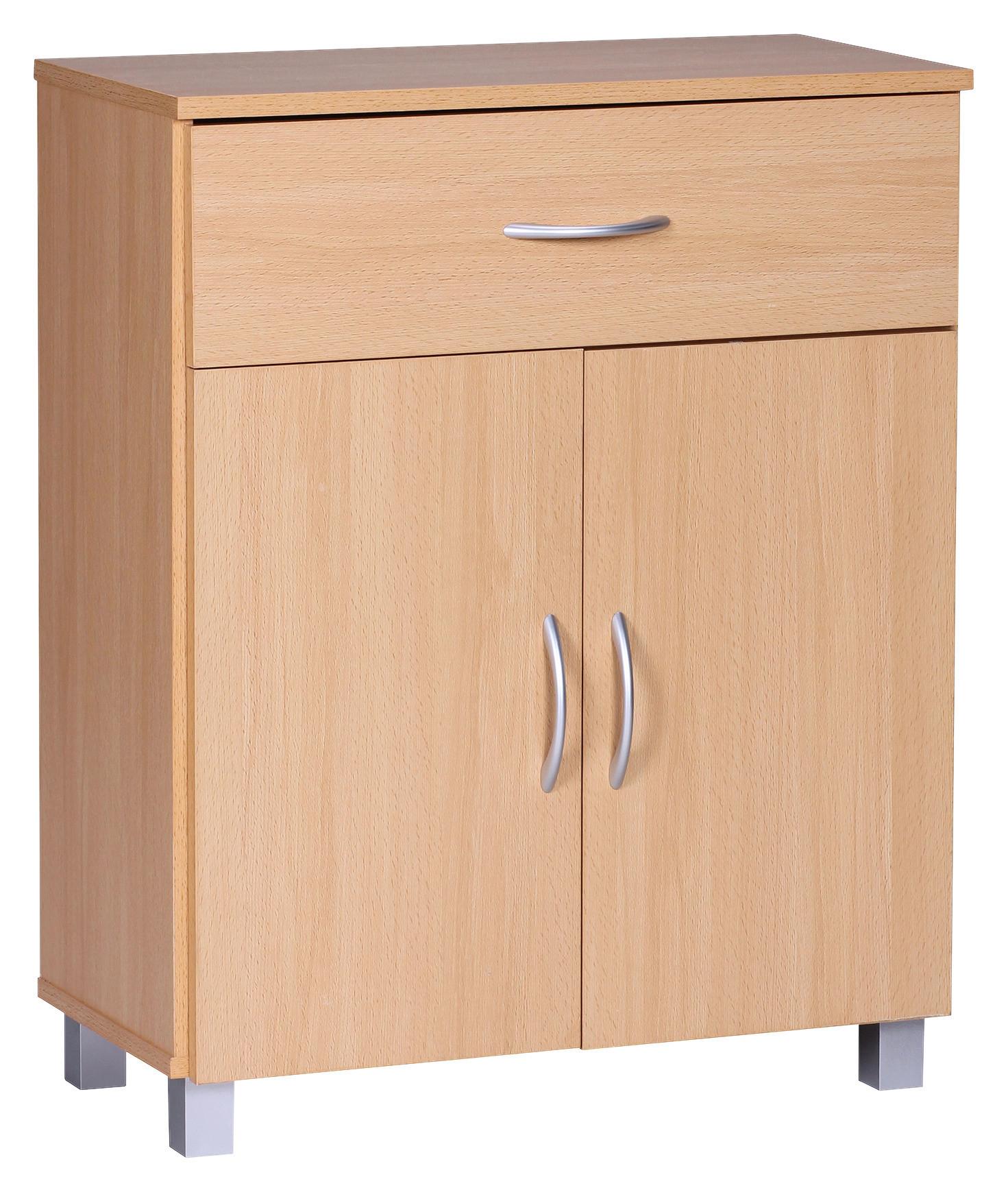 Kommode ca. 60x75x30 cm Buchefarben - Buchefarben/Grau, KONVENTIONELL, Holzwerkstoff/Kunststoff (60/75/30cm) - MID.YOU