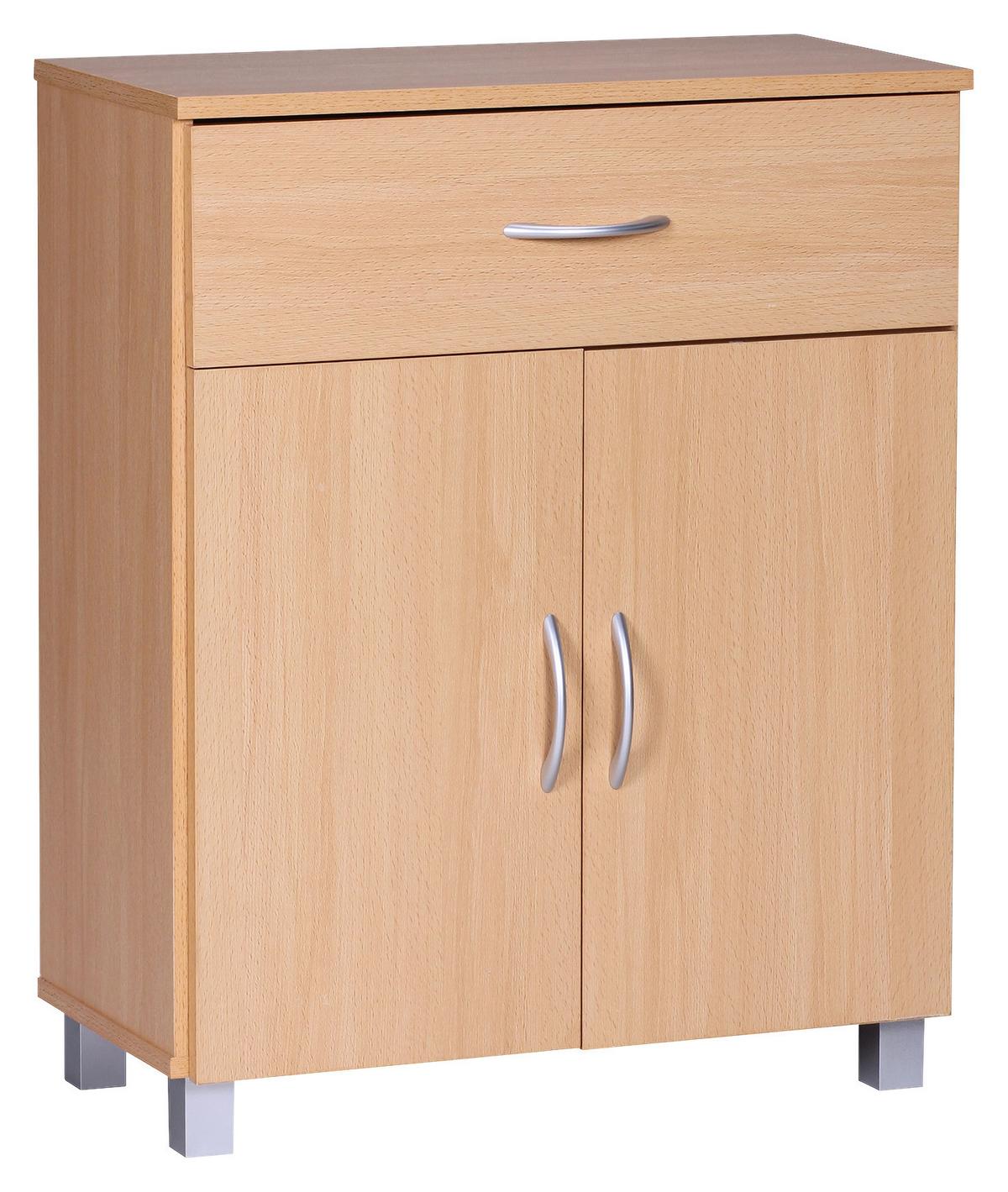 Kommode ca. 60x75x30 cm Buchefarben - Buchefarben/Grau, KONVENTIONELL, Holzwerkstoff/Kunststoff (60/75/30cm) - MID.YOU