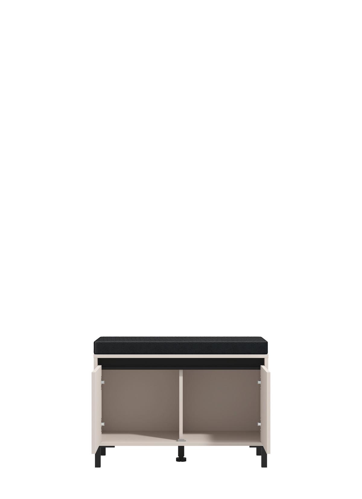 Előszobapad Arran - kasmírszínű/fekete, Modern, faalapú anyag/textil (80/52/40cm)