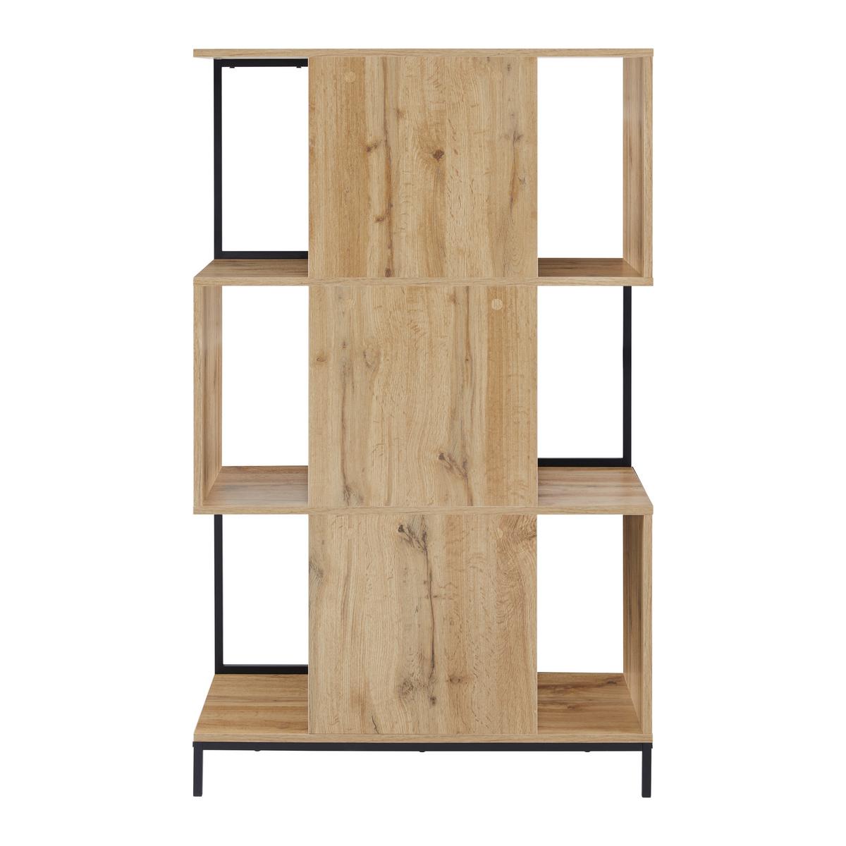 Stoječ Regal Geny, Črna, Barva Hrasta - črna/barve hrasta, Moderno, kovina (80/136/40cm) - Bessagi Home