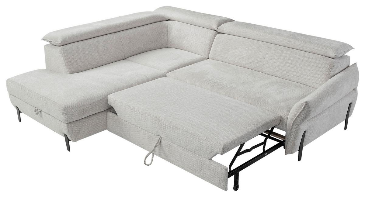 Kutna Garnitura Romeo - svijetlo siva/crna, Moderno, tekstil/metal (207-212/76-95/257cm) - Modern Living