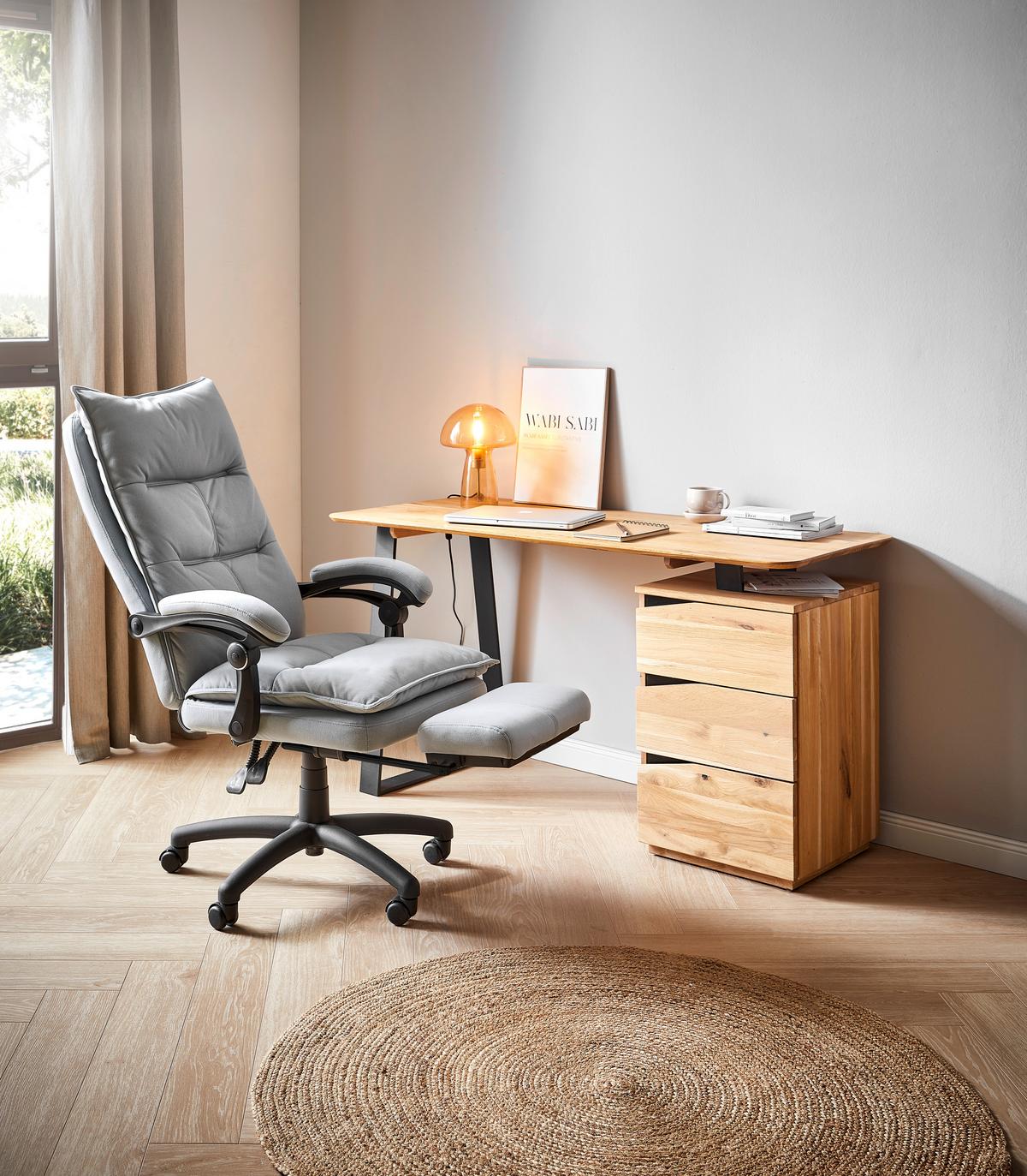 BIURKO LYNX -LINEA NATURA- - dąb dziki/czarny, Natur, metal/drewno (140/65/75cm) - Linea Natura