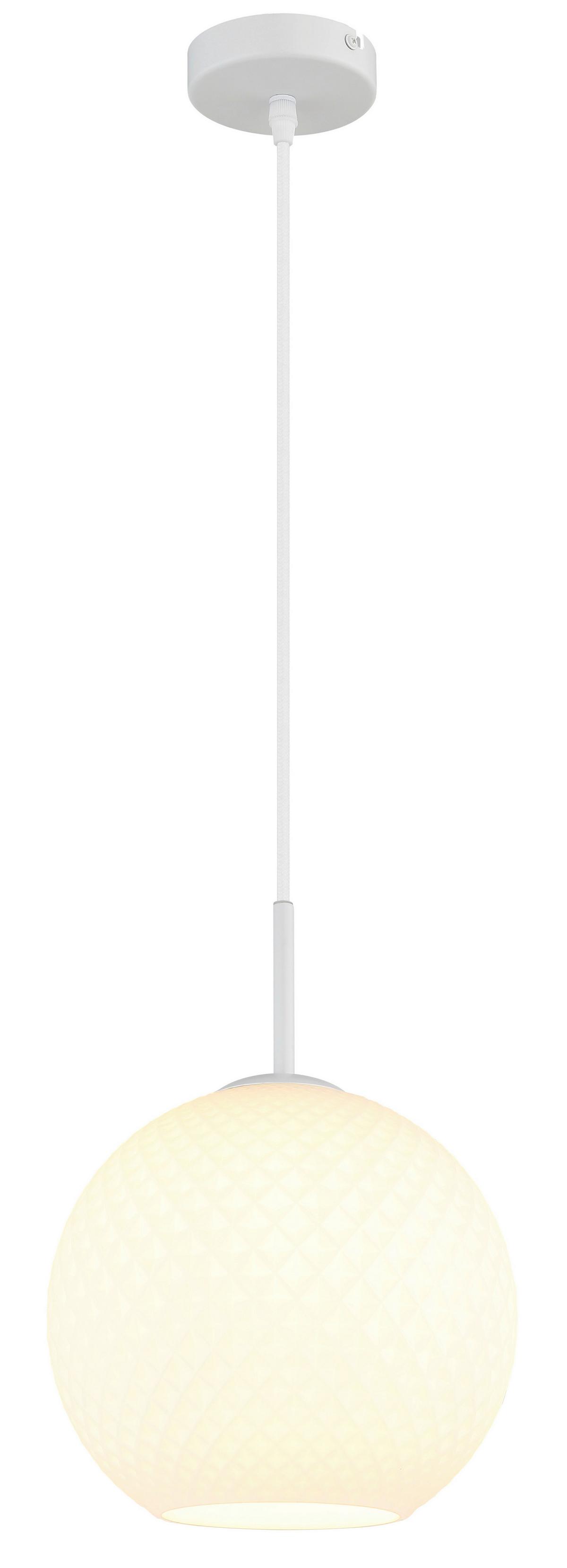 Viseća Svjetiljka Andre - bijela, Design, staklo/metal (25/120cm) - Globo