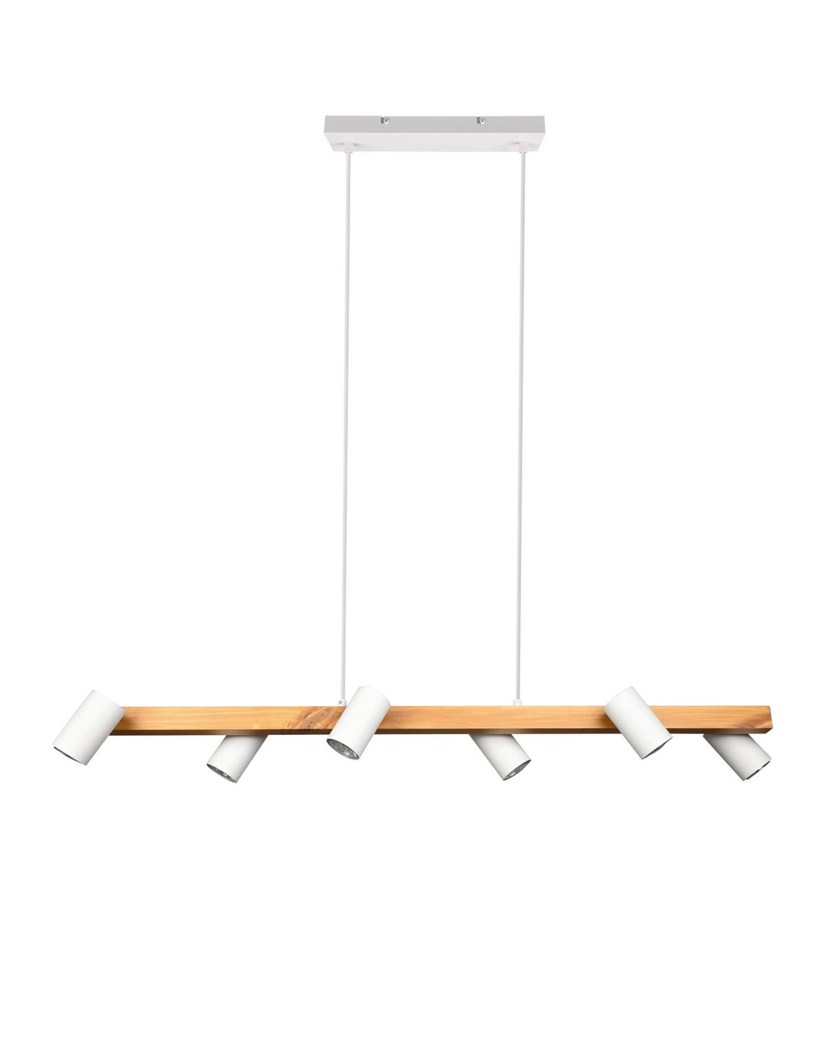 Pendelleuchte Marley Naturfarben max. 35 Watt - Naturfarben/Weiß, MODERN, Holz/Metall (115/150/20cm) - Trio Leuchten