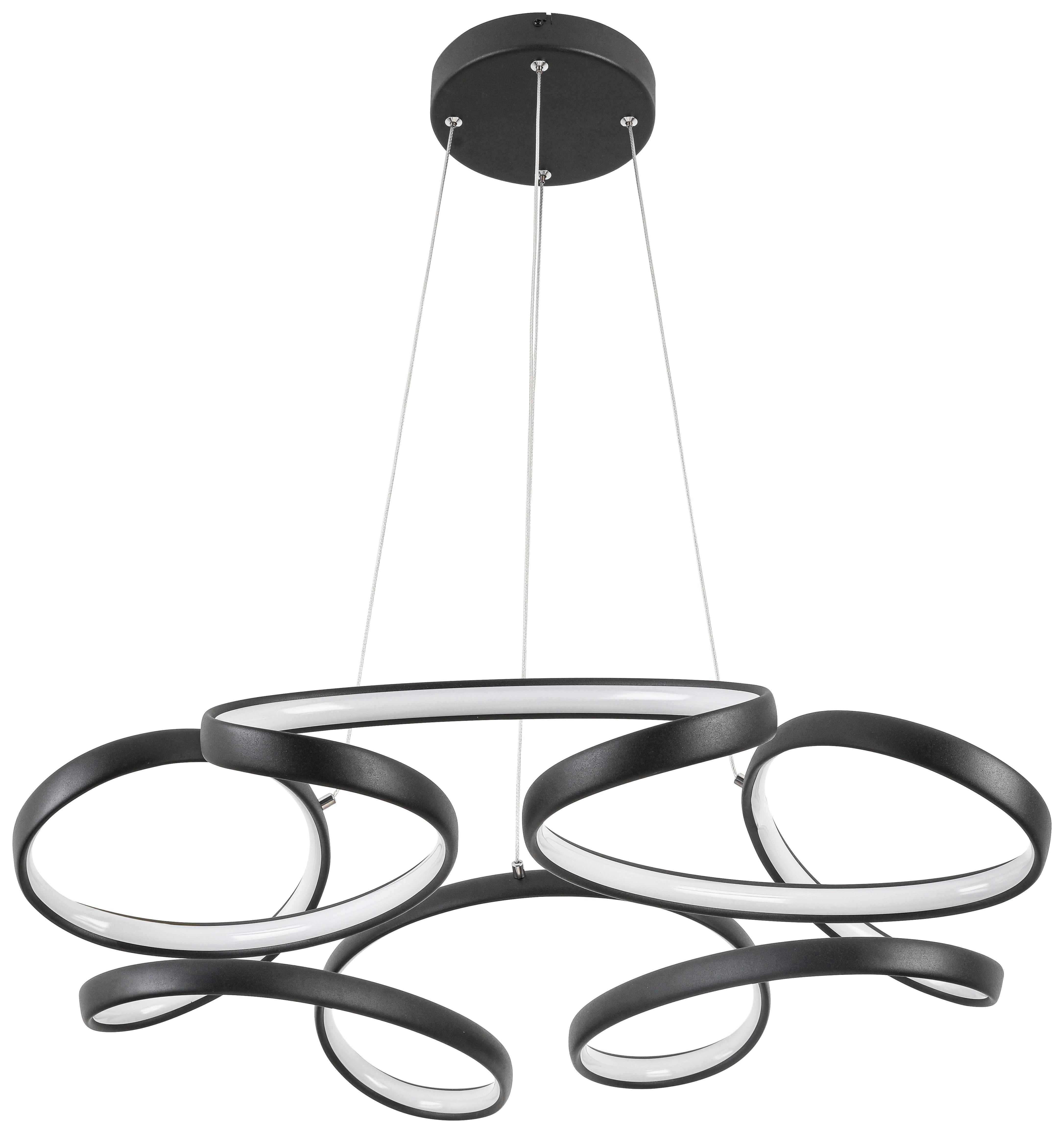 LED-HÄNGLAMPA CRONO -AKT- - svart, Romantik / Lanthus, metall/plast (70/70/120cm) - Premium Living